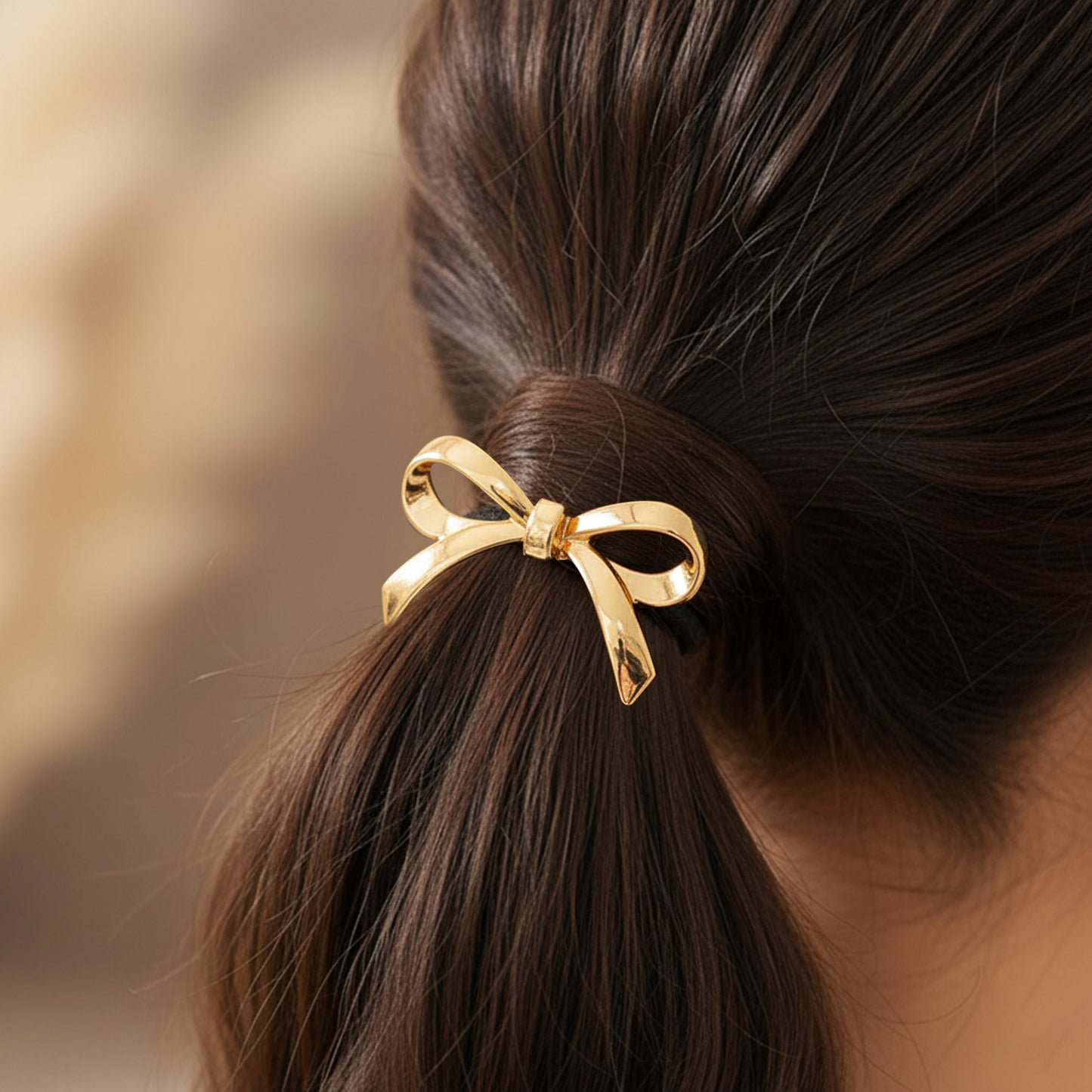 Élastique Casual Eliza à Nœud Ruban Doré