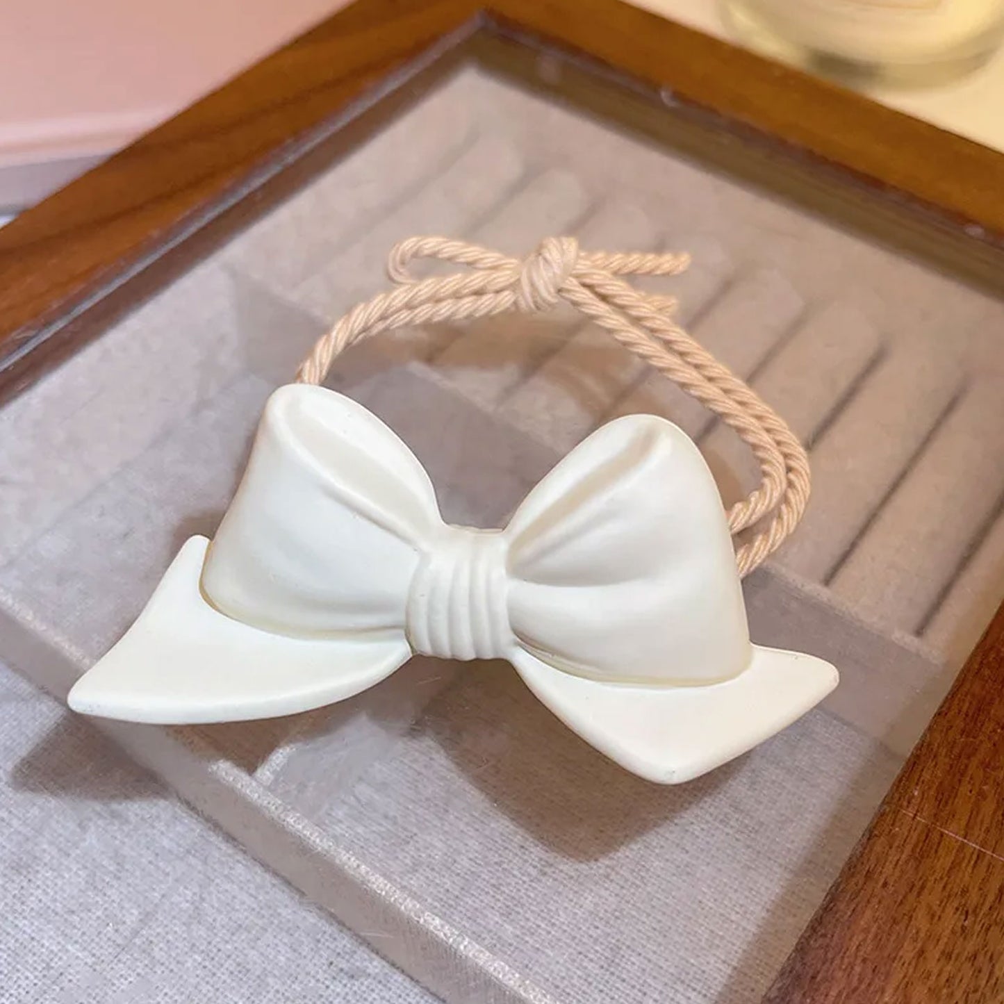 Élastique Casual Noémie à Nœud Meringue Beige