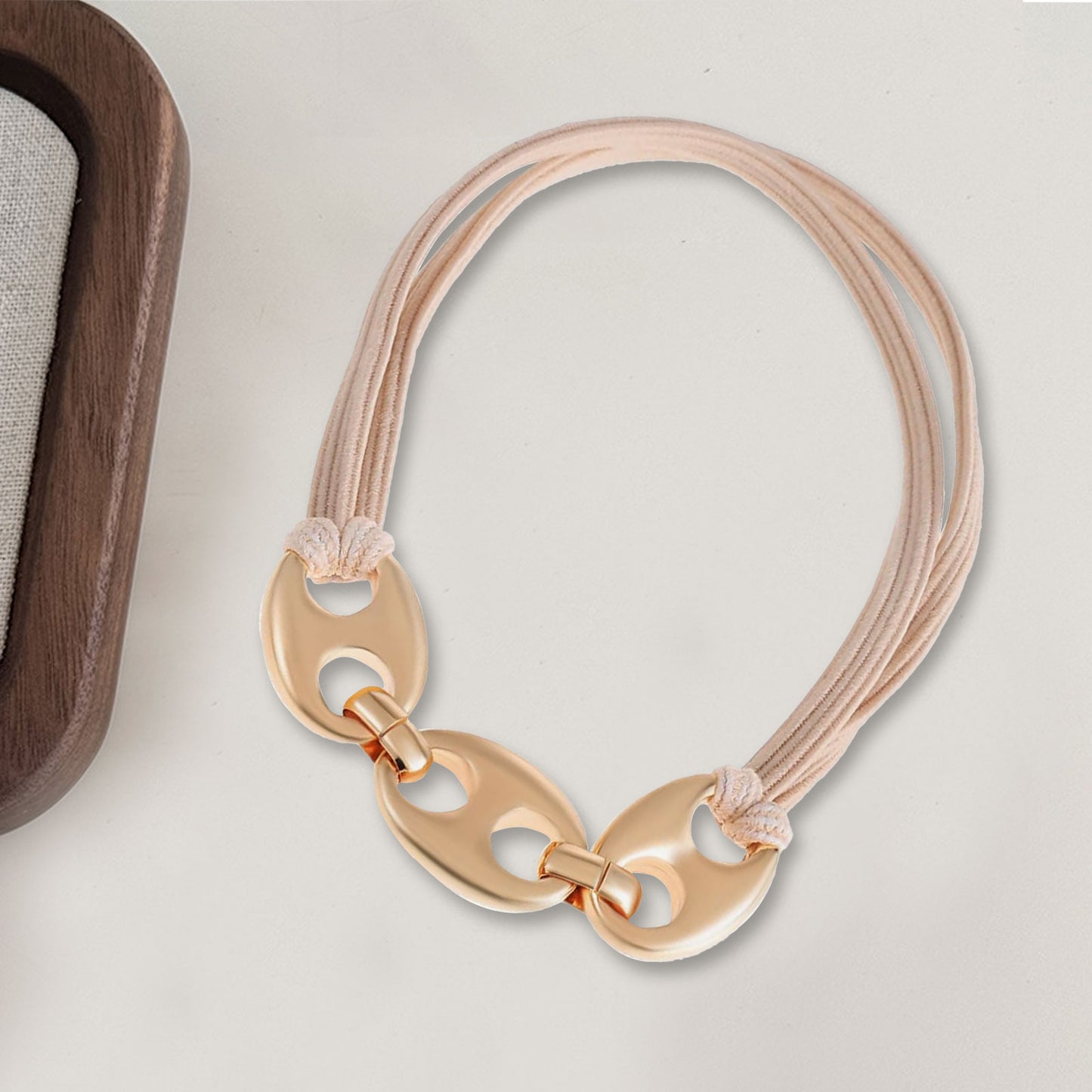 Élastique Casual Miriam à Chaîne Grain de Café Doré