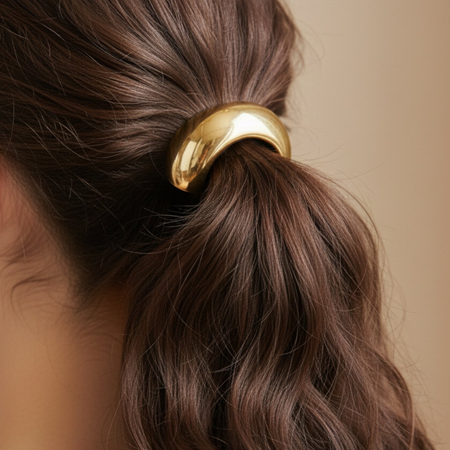 Élastique Casual Malika à Anneau Minimaliste Doré