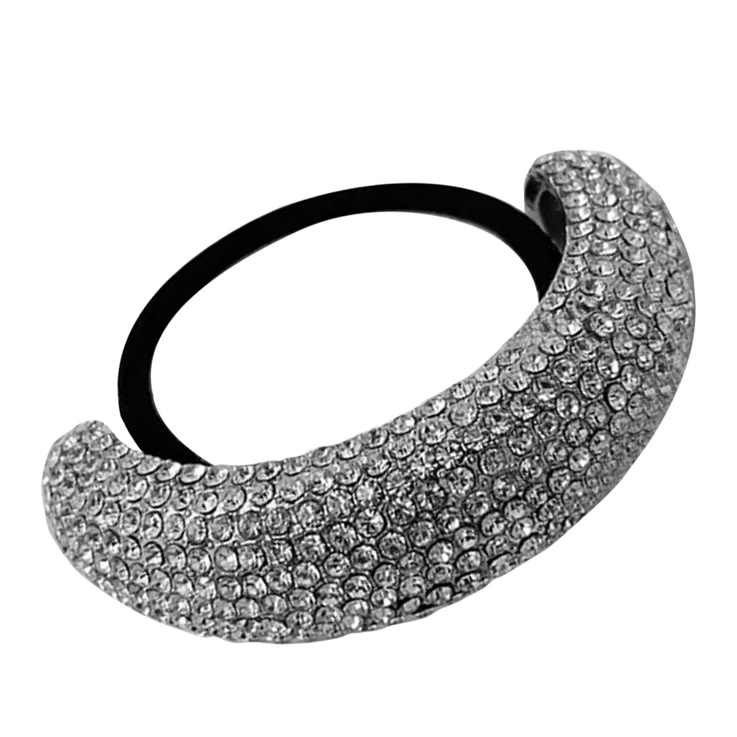 Élastique à Strass Géométrique Argenté - Collection Reana