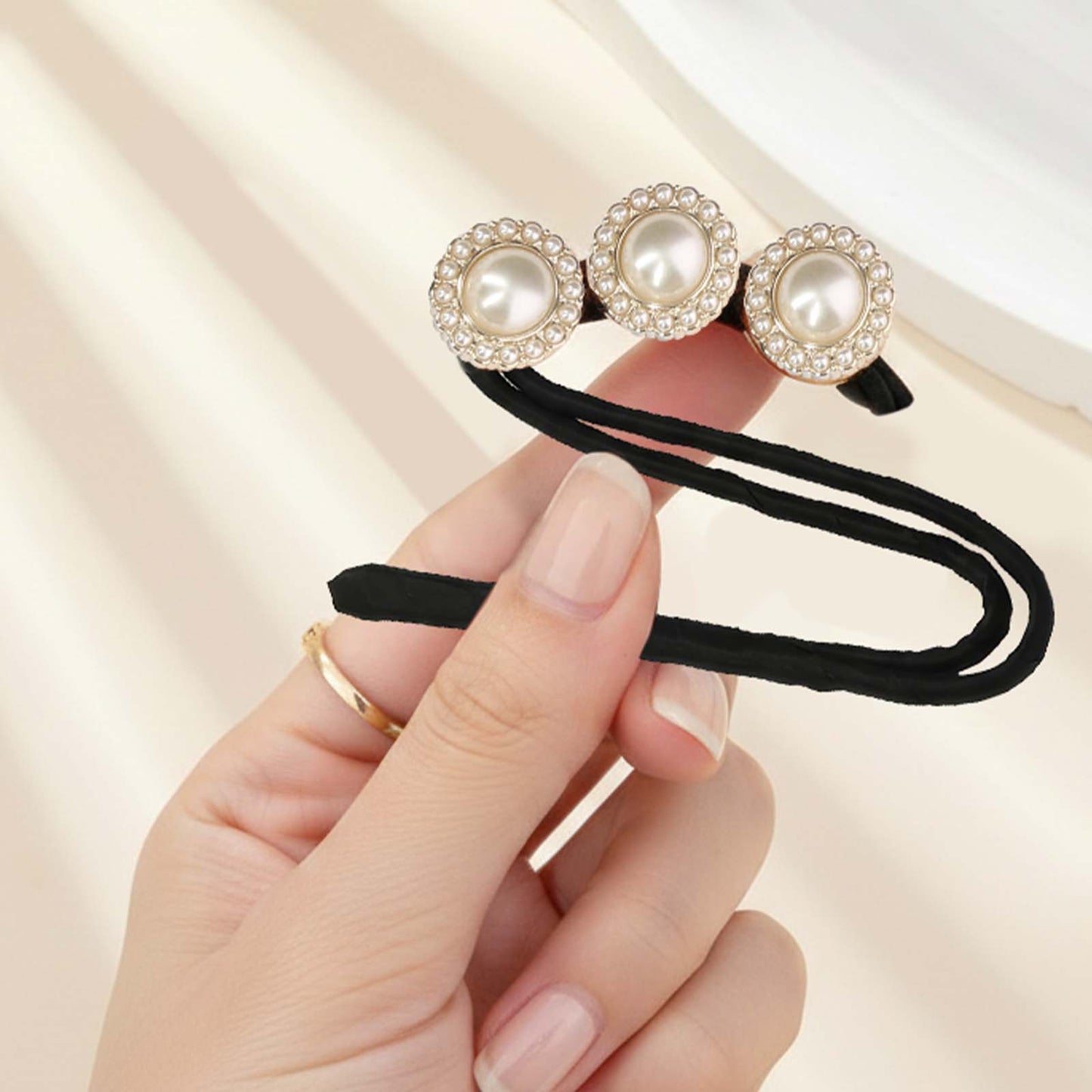 Épingle Torsadée pour Chignon Médaillons Perlés