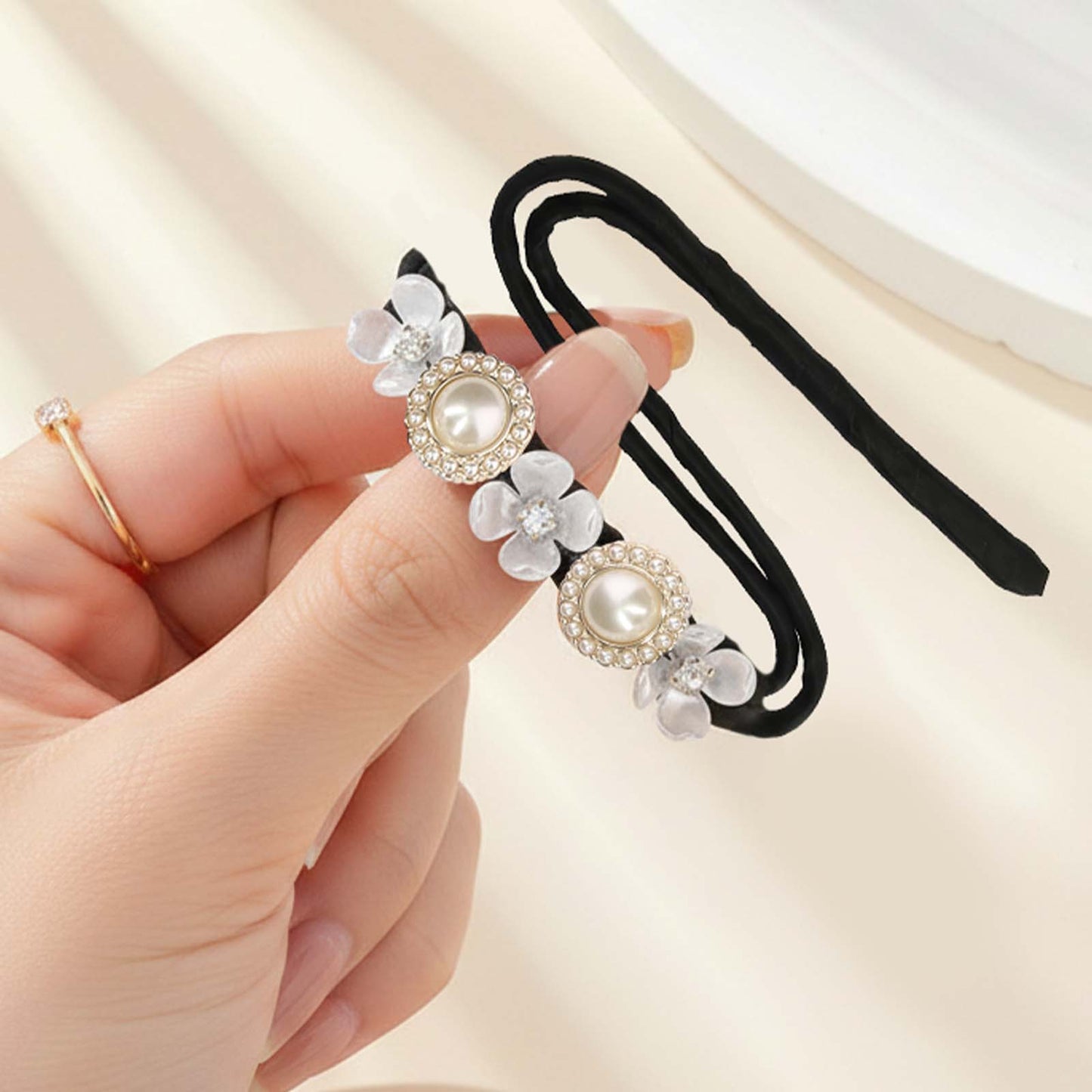 Épingle Torsadée pour Chignon Rosace Perles & Fleurs