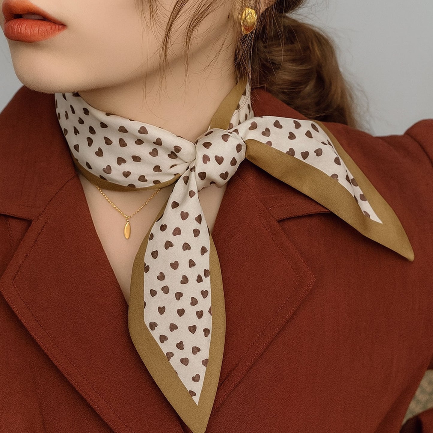 Foulard Ruban Tissage Satiné Sweet Dot Crush