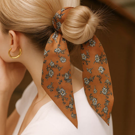 Foulard Ruban Tissage Satiné Daisy Bloom