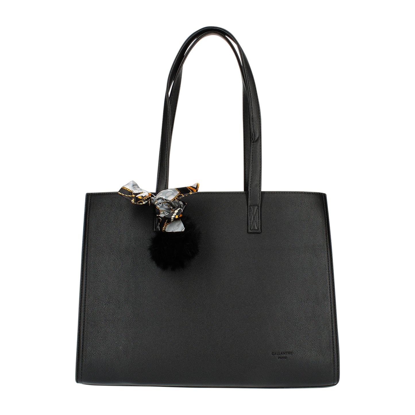 Sac Cabas en Similicuir à Foulard Inès Noir