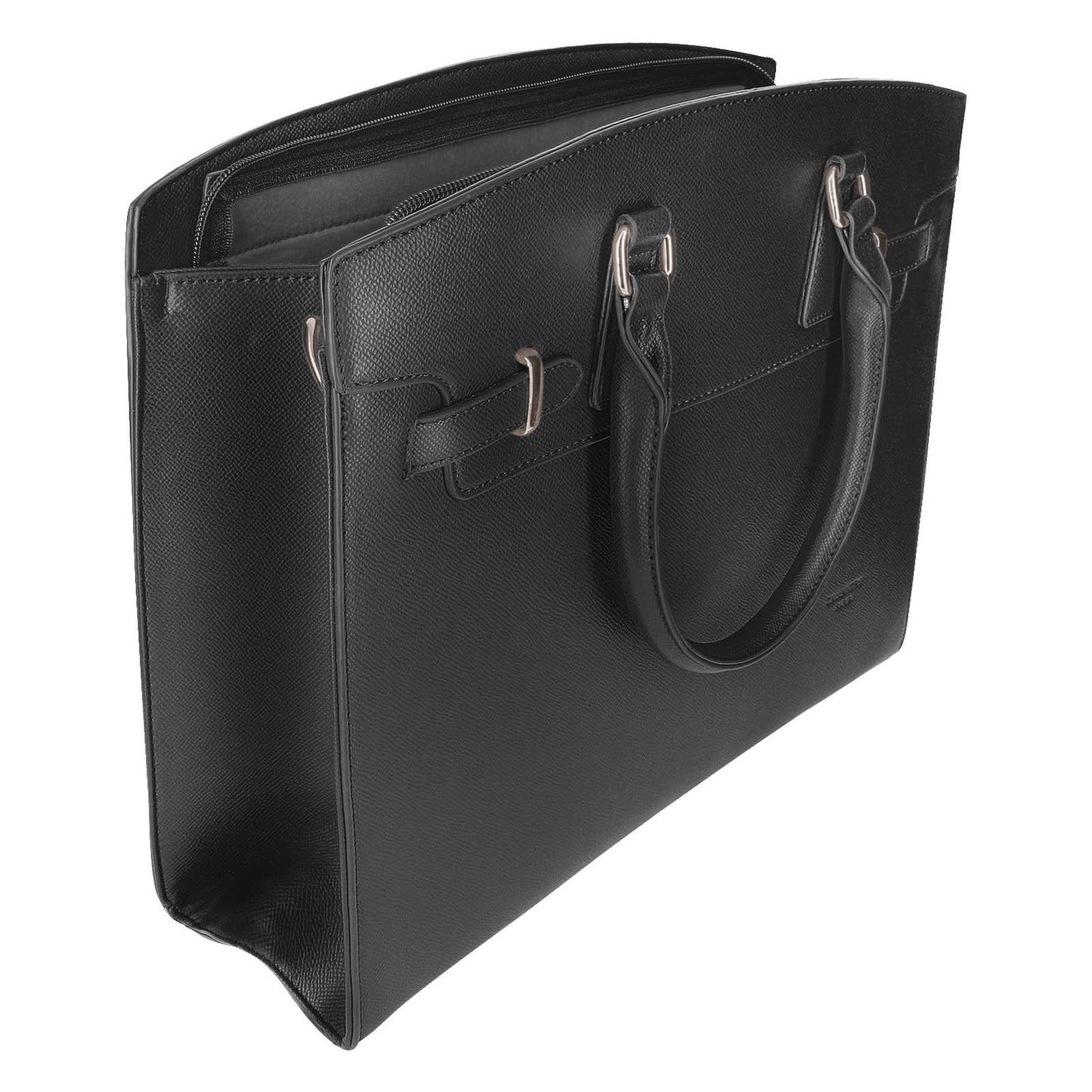 Sac Cabas en Similicuir Grainé Rigide L'Attitude Noir