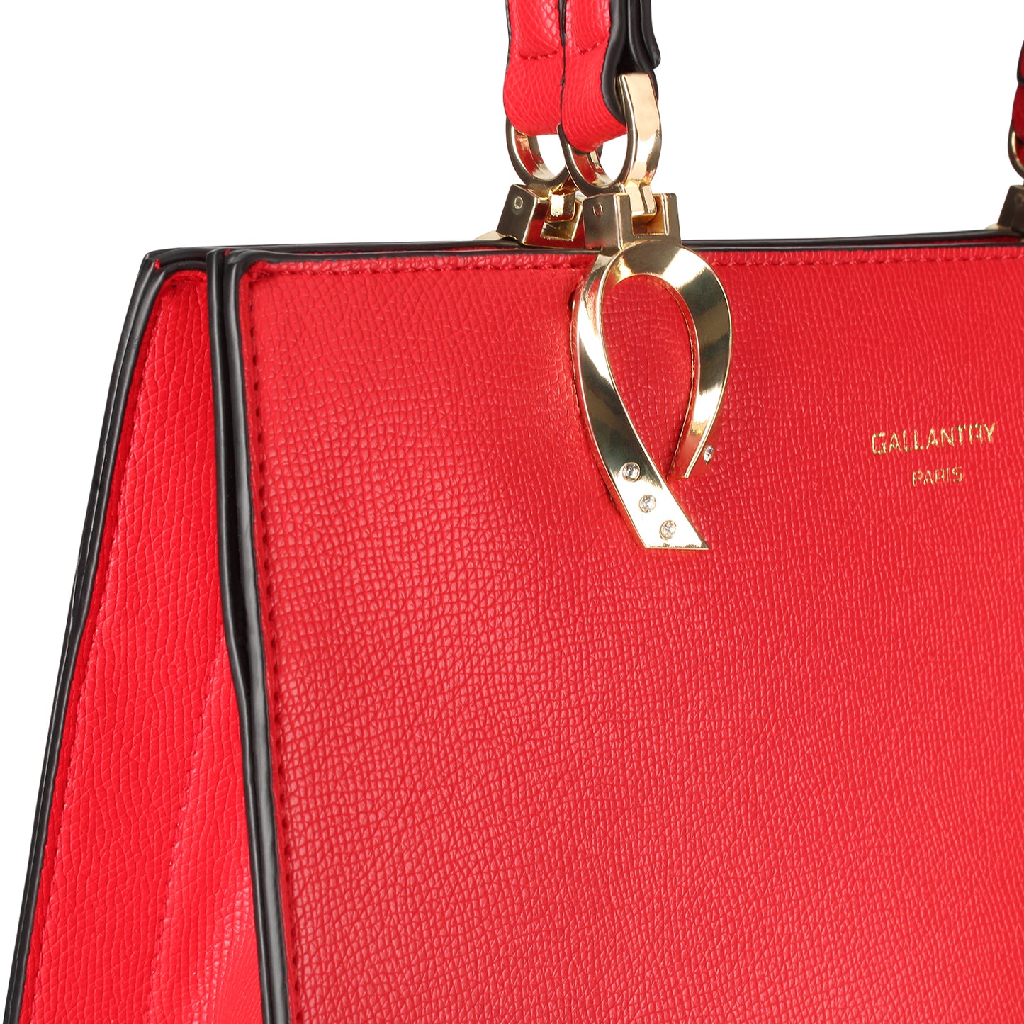 Sac en Similicuir Grainé à Bandoulière Vespera Rouge
