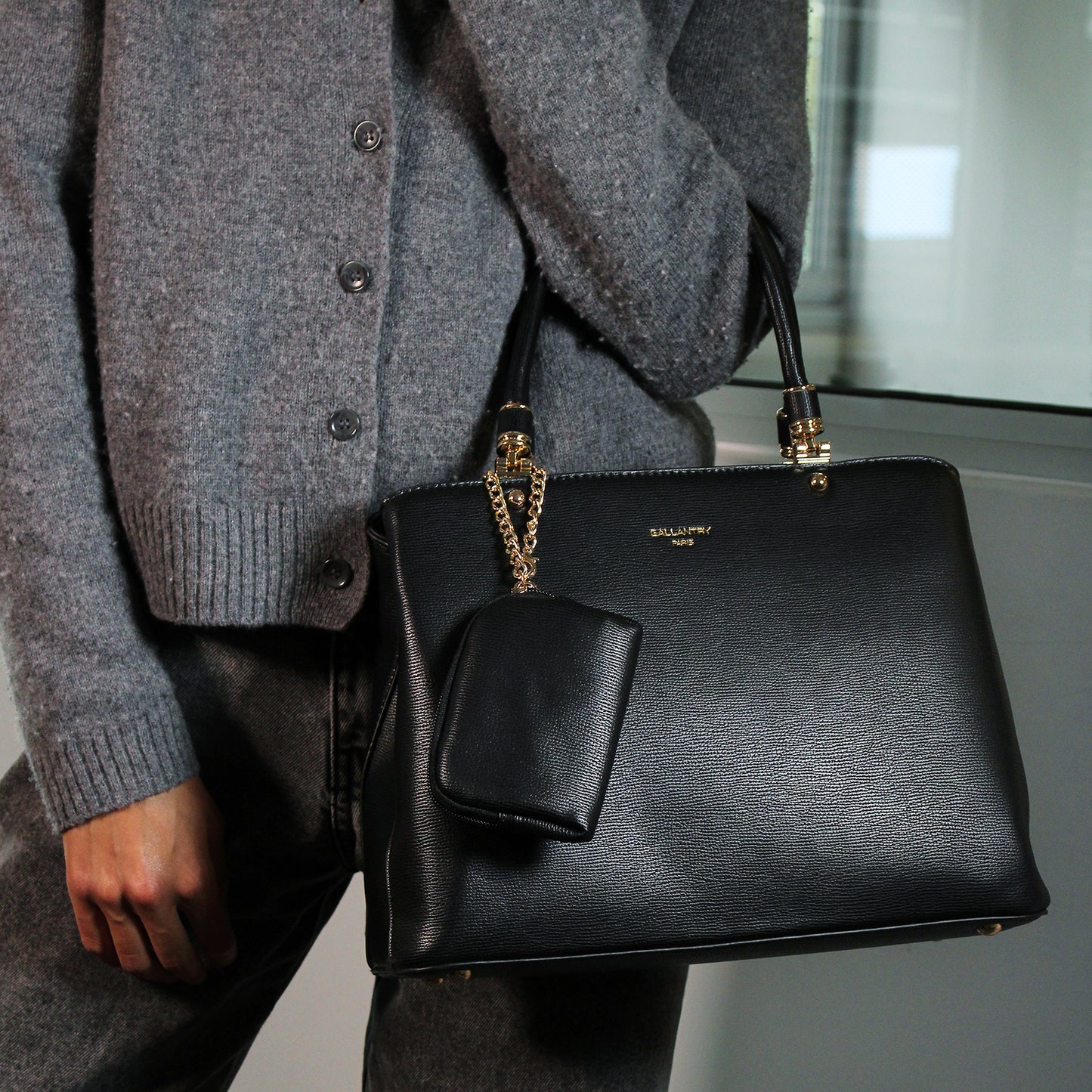 Sac à Main avec Mini-Portefeuille Laurie Noir