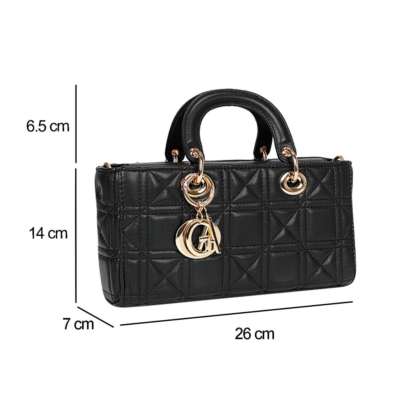 Sac à Main Matelassé Graphique à Bandoulière Le Souffle Noir