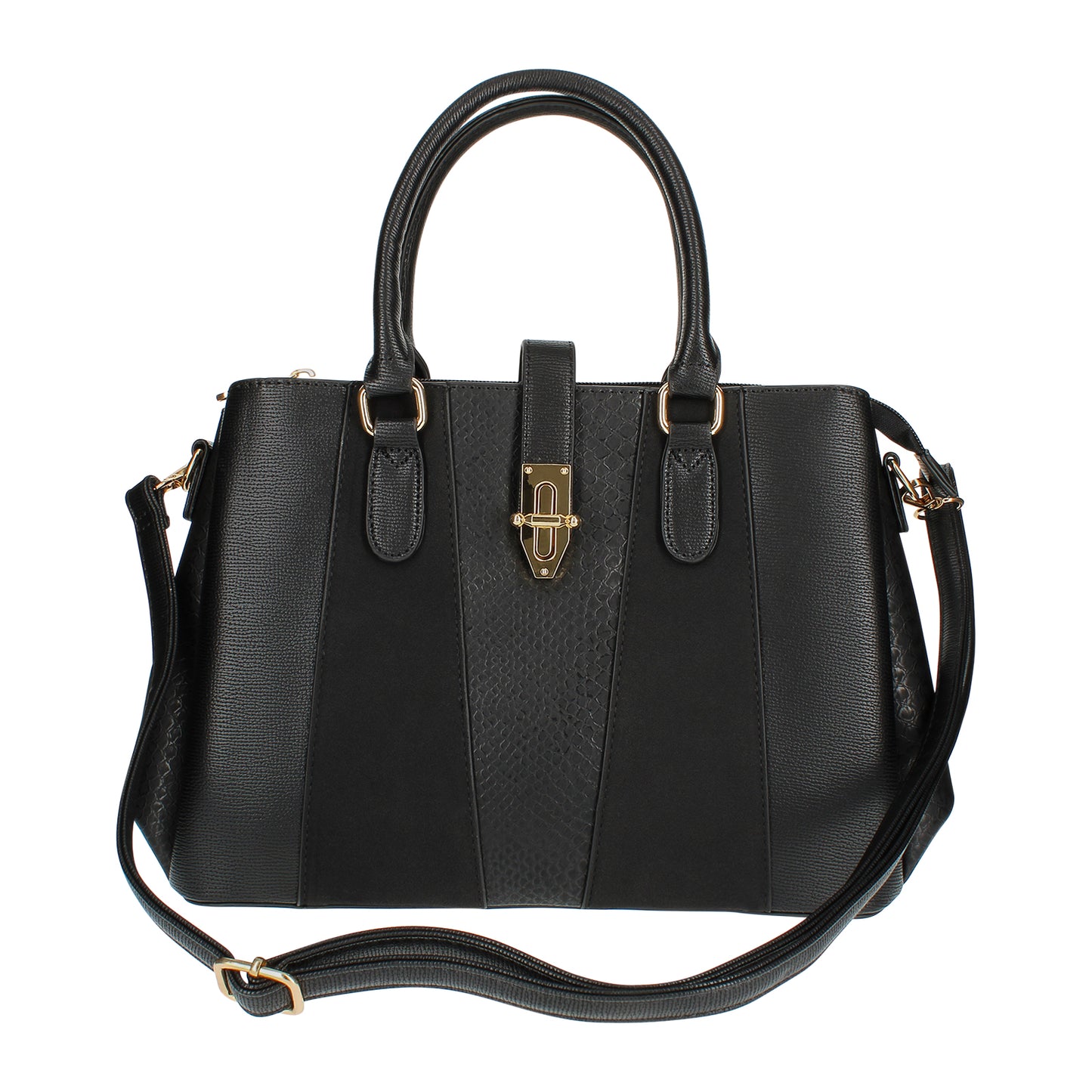 Sac à Main Fourre-Tout Multi-Texture Brielle Noir