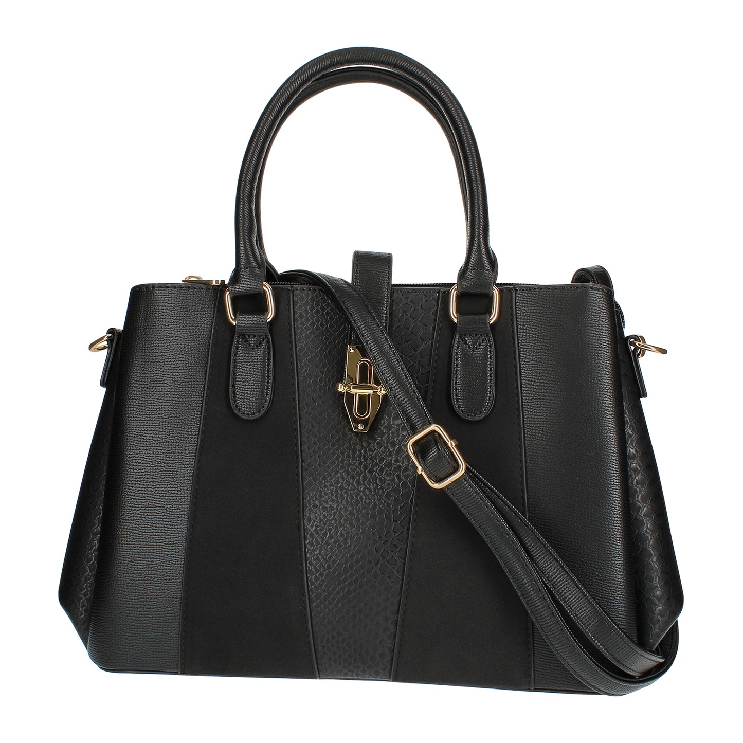 Sac à Main Fourre-Tout Multi-Texture Brielle Noir