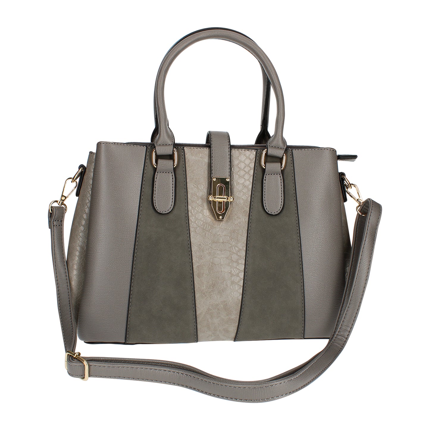 Sac à Main Fourre-Tout Multi-Texture Brielle Gris