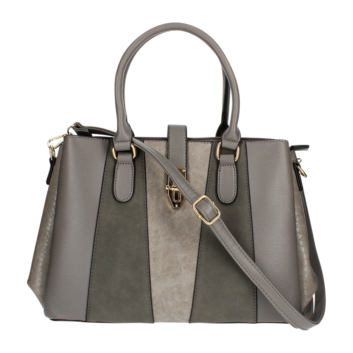 Sac à Main Fourre-Tout Multi-Texture Brielle Gris