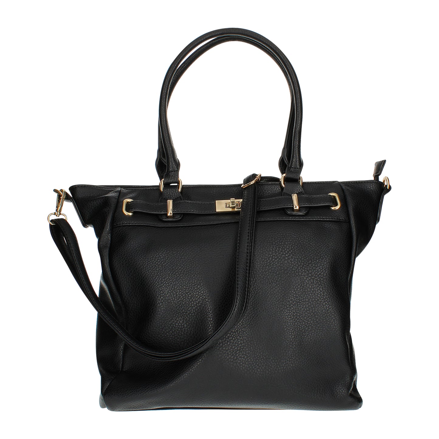 Sac à Main Cabas en Similicuir à Bandoulière Catharine Noir