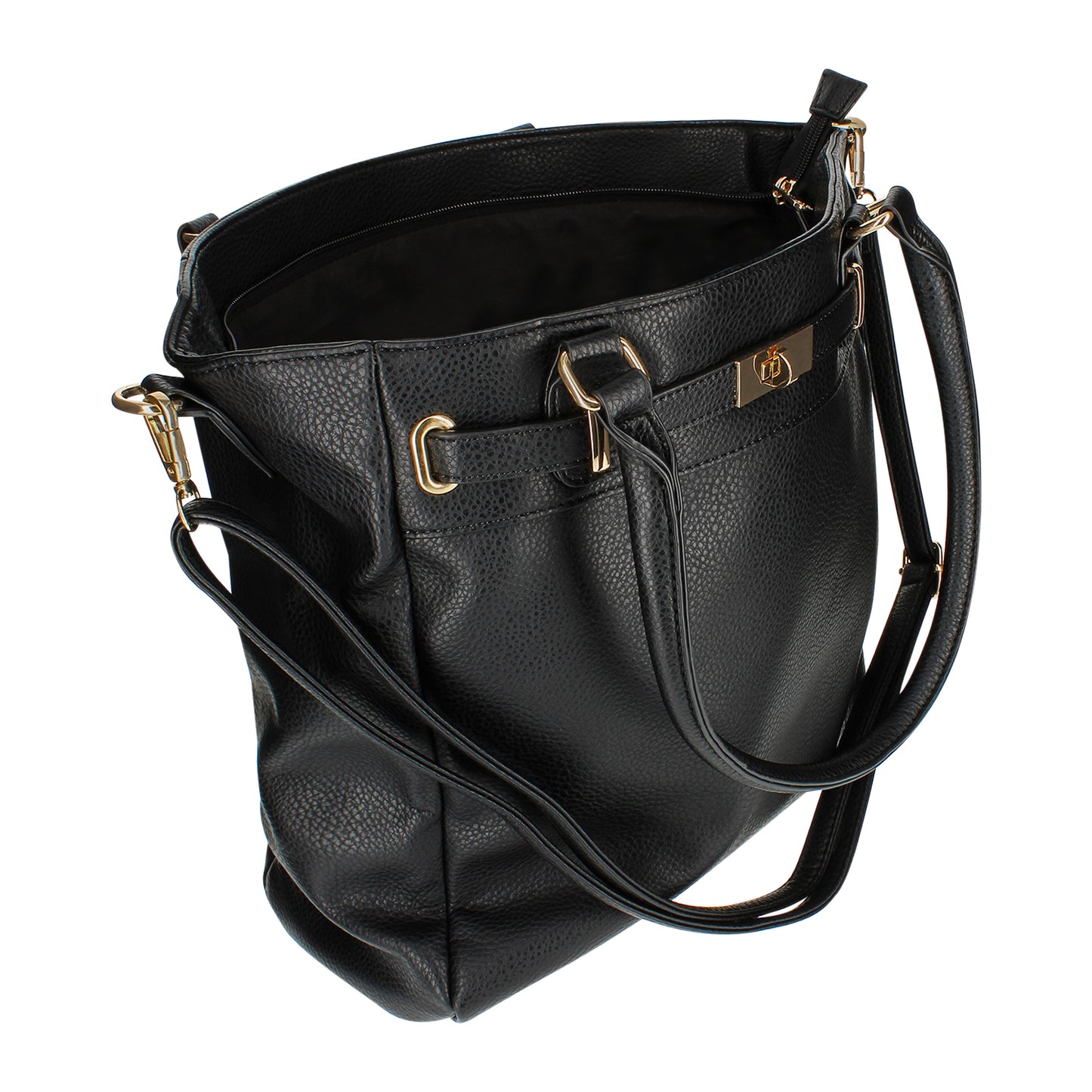 Sac à Main Cabas en Similicuir à Bandoulière Catharine Noir