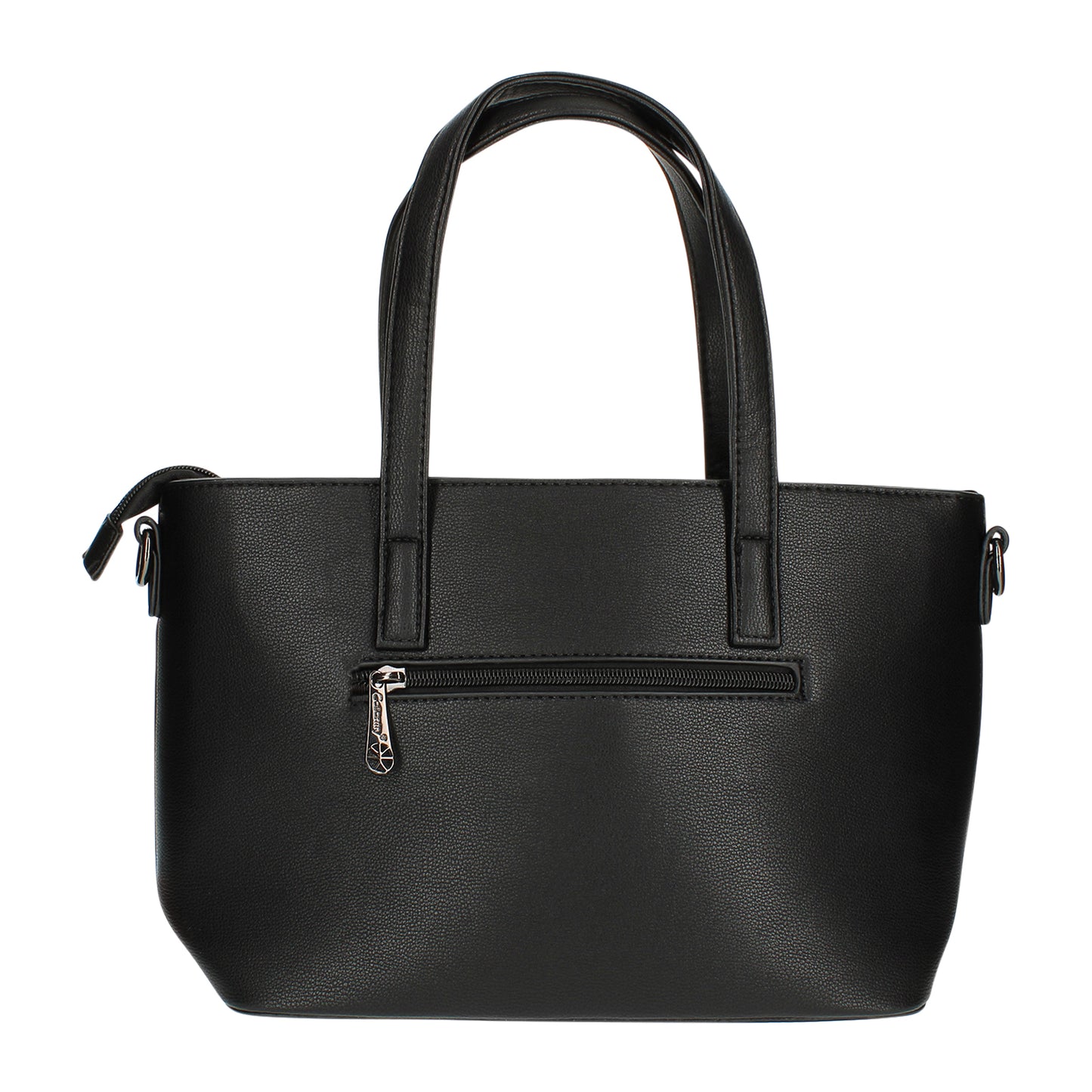 Sac Cabas à Texture Croco et Pendentif L'Affirmée Noir