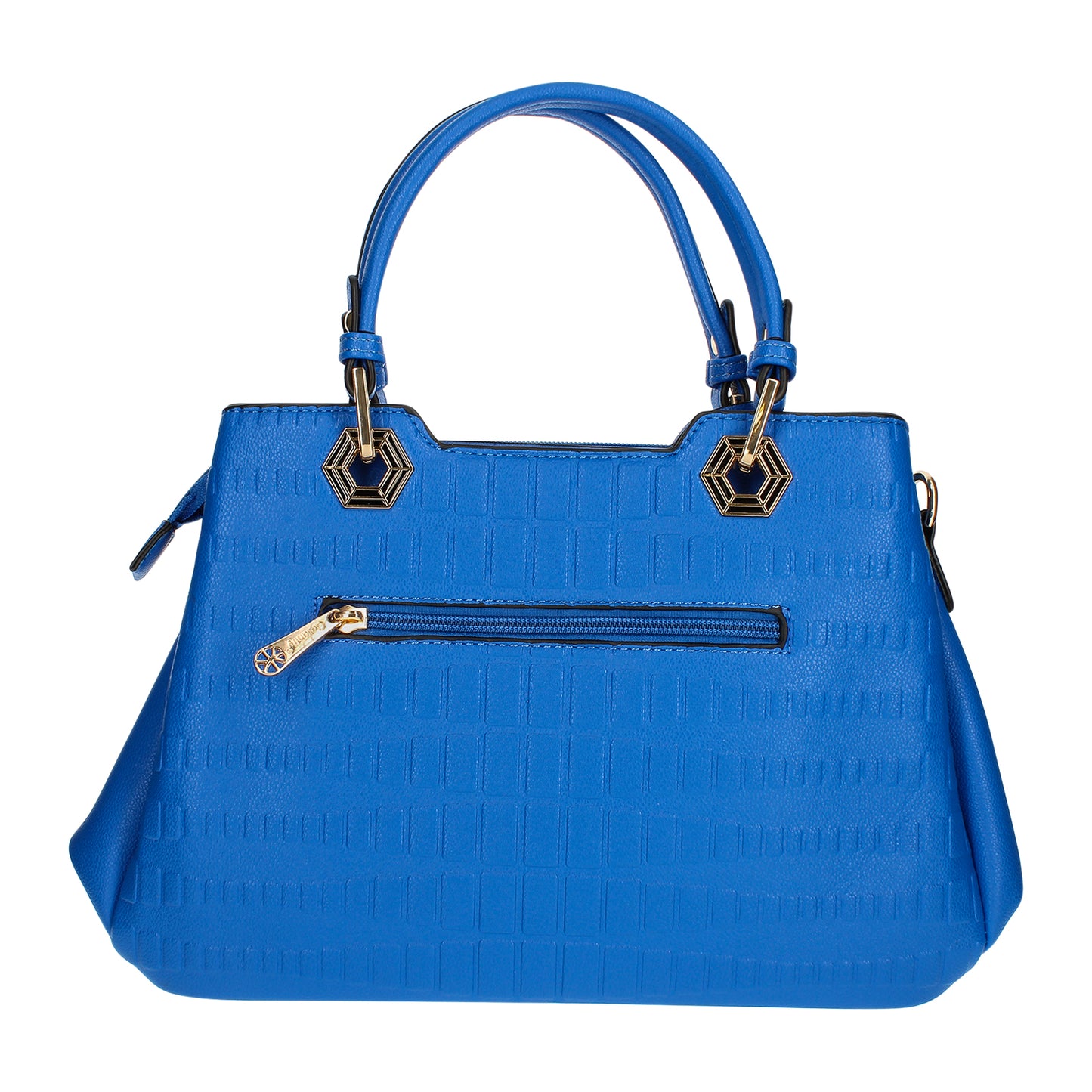 Sac Cabas à Texture Embossée et Marguerite La Majestueuse Bleu