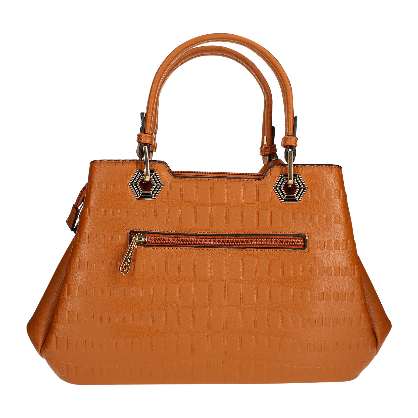 Sac Cabas à Texture Embossée et Marguerite La Majestueuse Marron