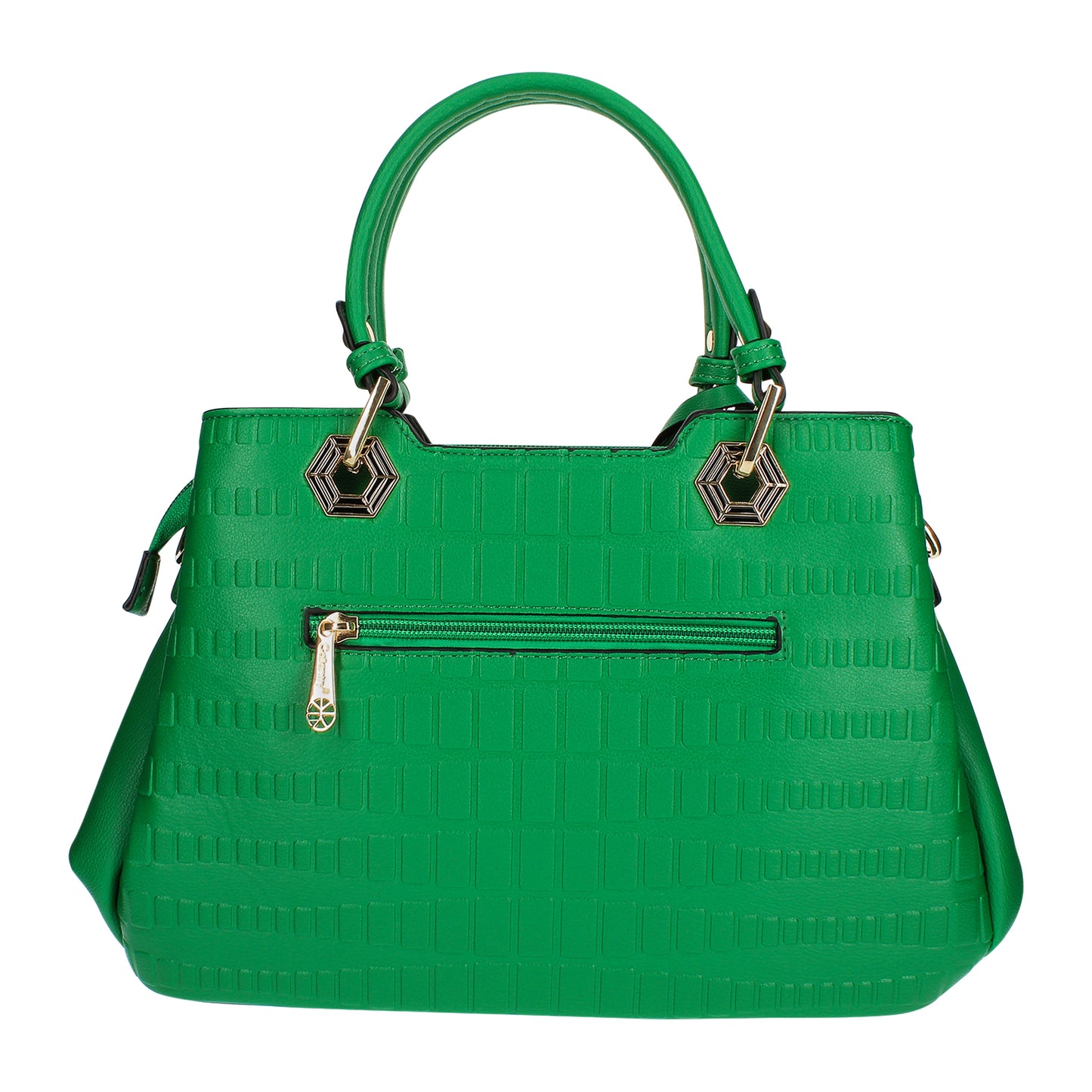 Sac Cabas à Texture Embossée et Marguerite La Majestueuse Vert