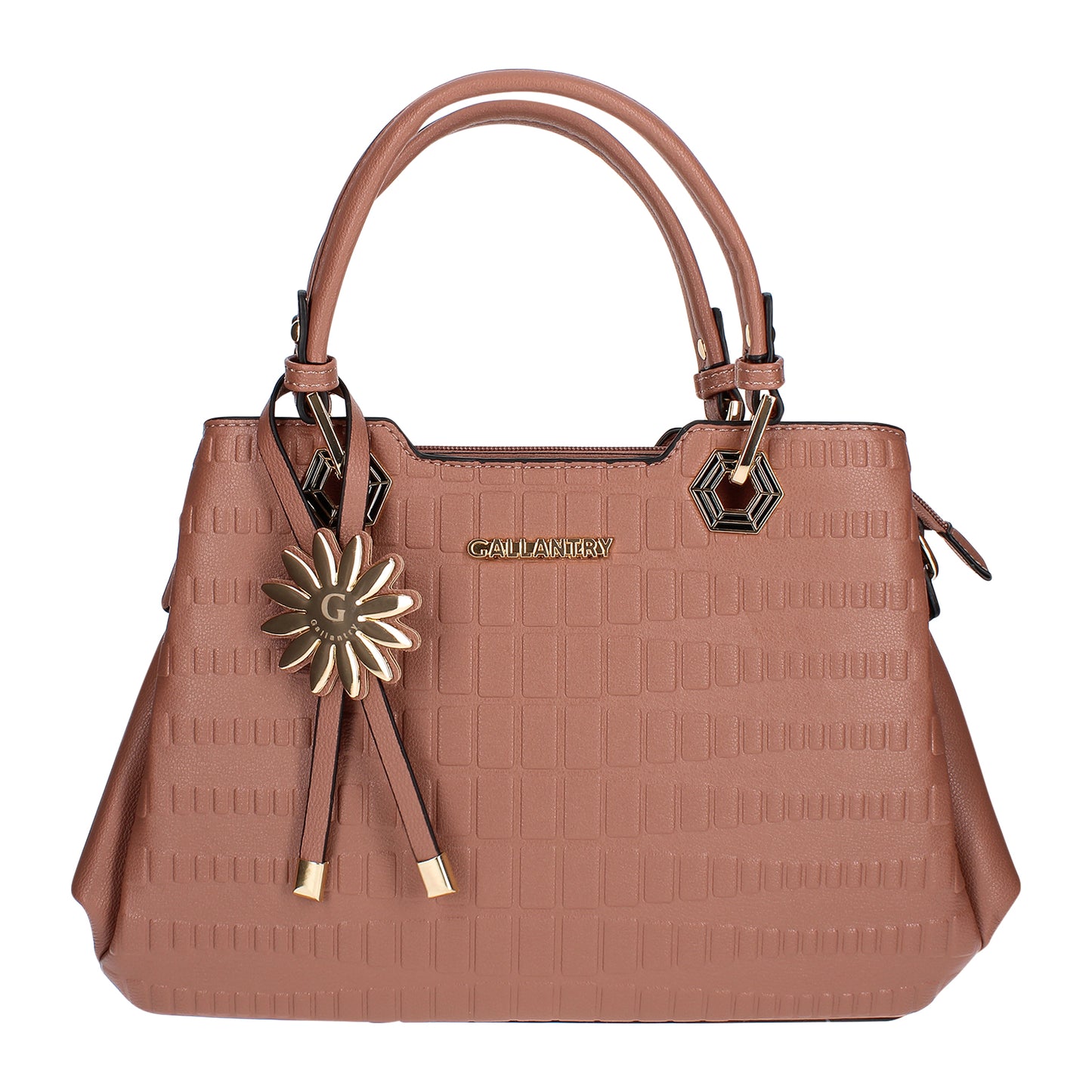 Sac Cabas à Texture Embossée et Marguerite La Majestueuse Rose