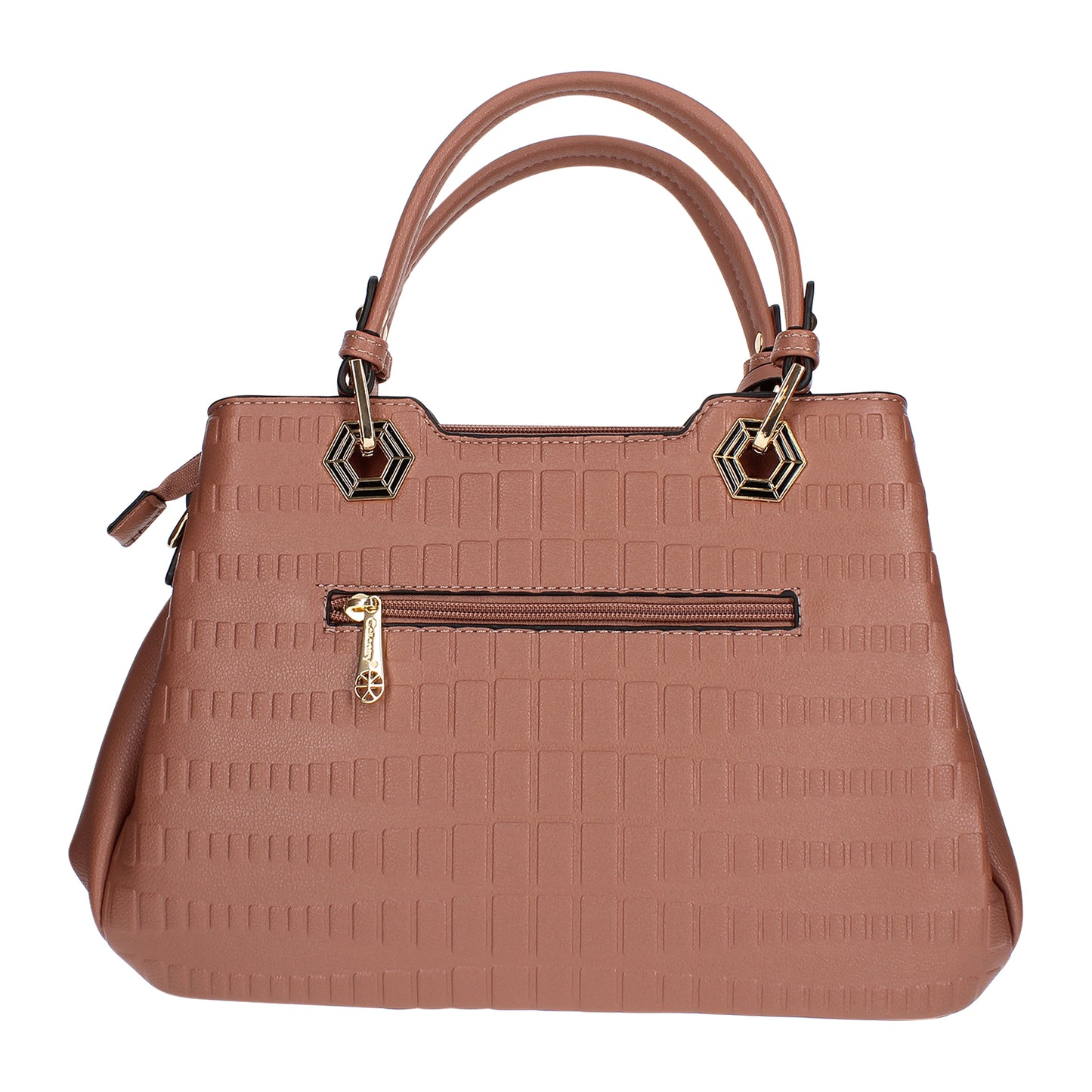 Sac Cabas à Texture Embossée et Marguerite La Majestueuse Rose