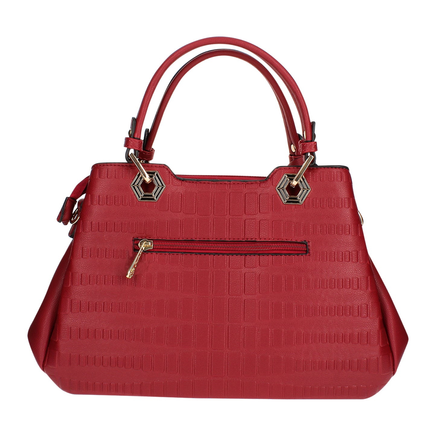 Sac Cabas à Texture Embossée et Marguerite La Majestueuse Rouge