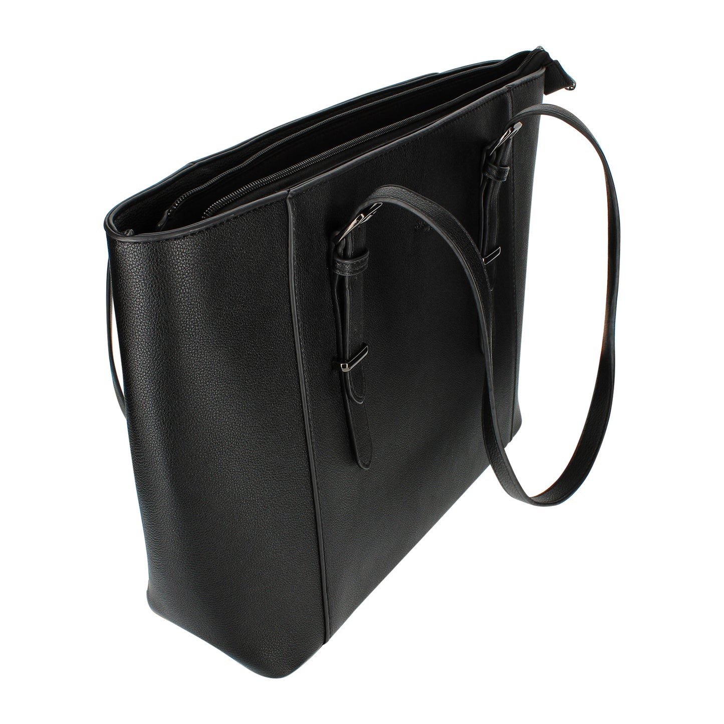 Sac Cabas en Similicuir à Boucle Chromée Azzura Noir