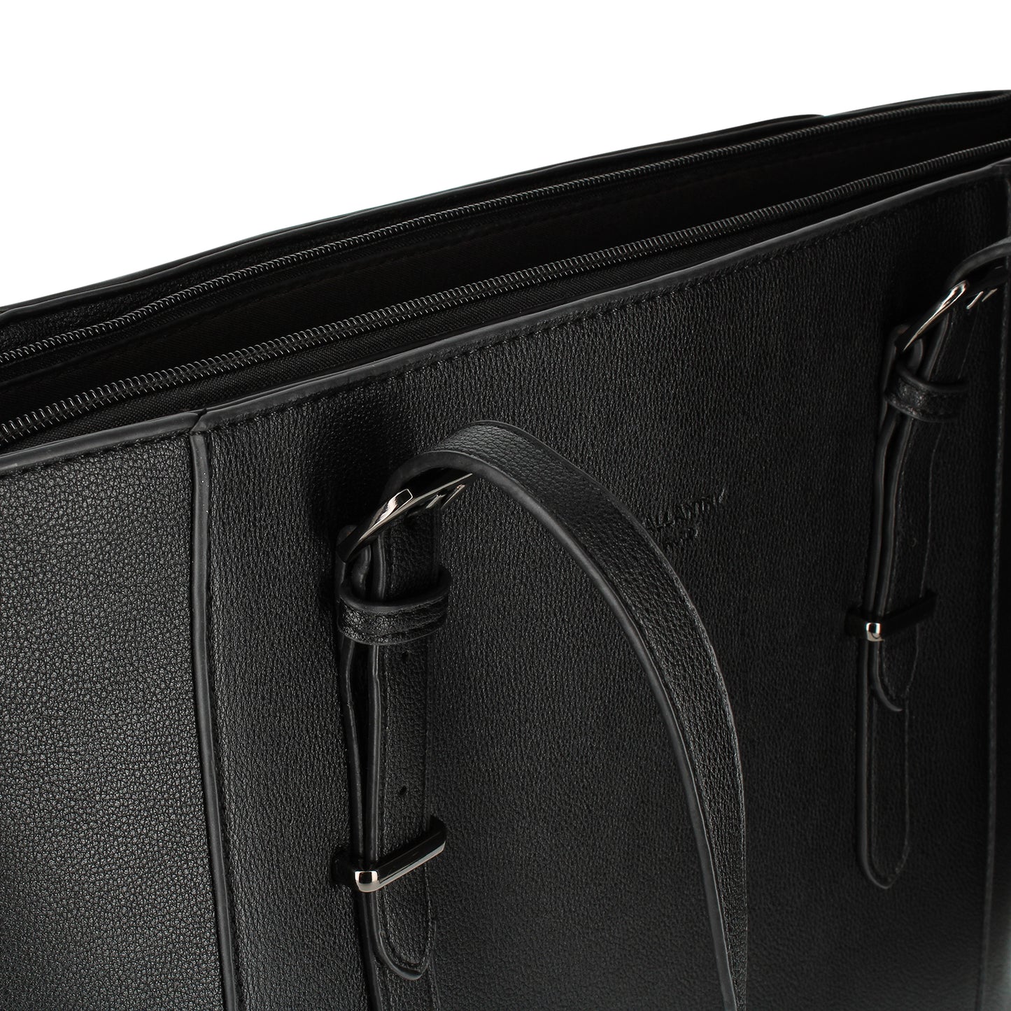 Sac Cabas en Similicuir à Boucle Chromée Azzura Noir