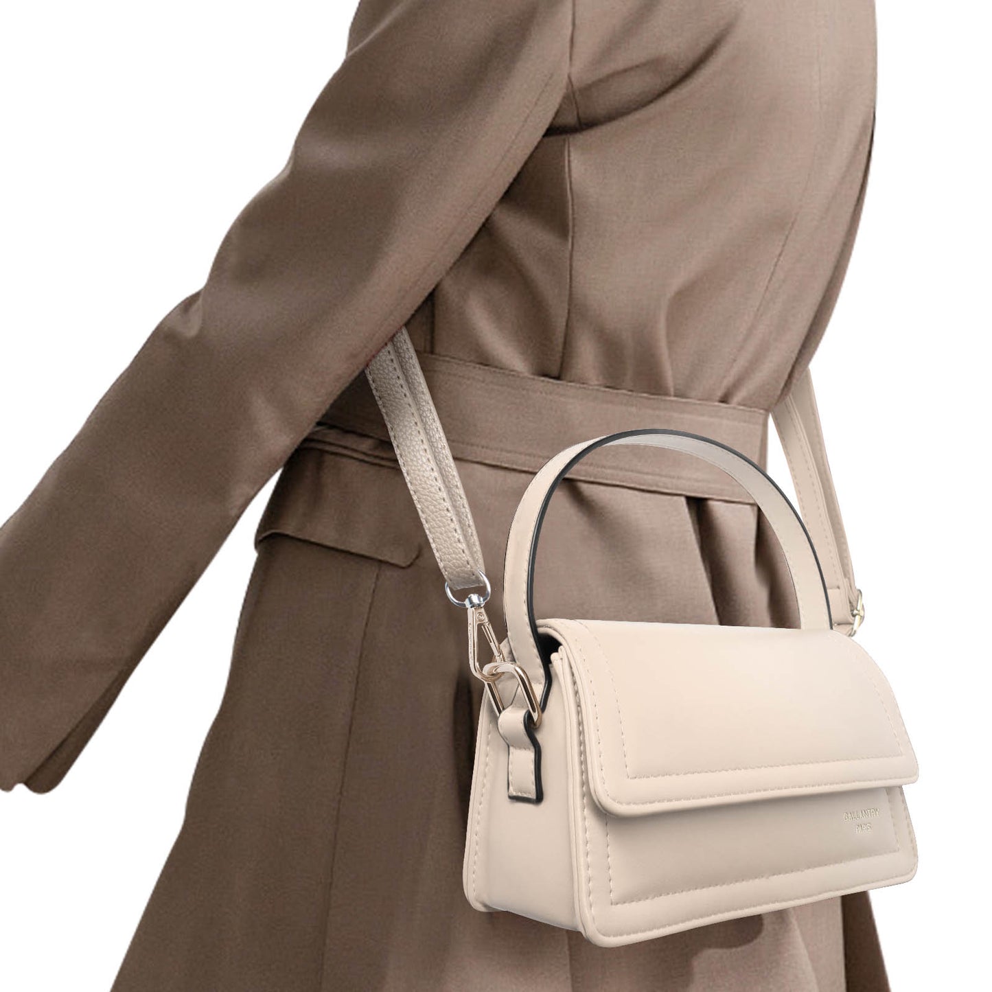 Sac Top-Handle en Similicuir à Bandoulière Chelsea Blanc