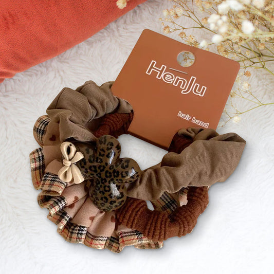 Lot de 3 Chouchous à Nœud et Charms Irisés