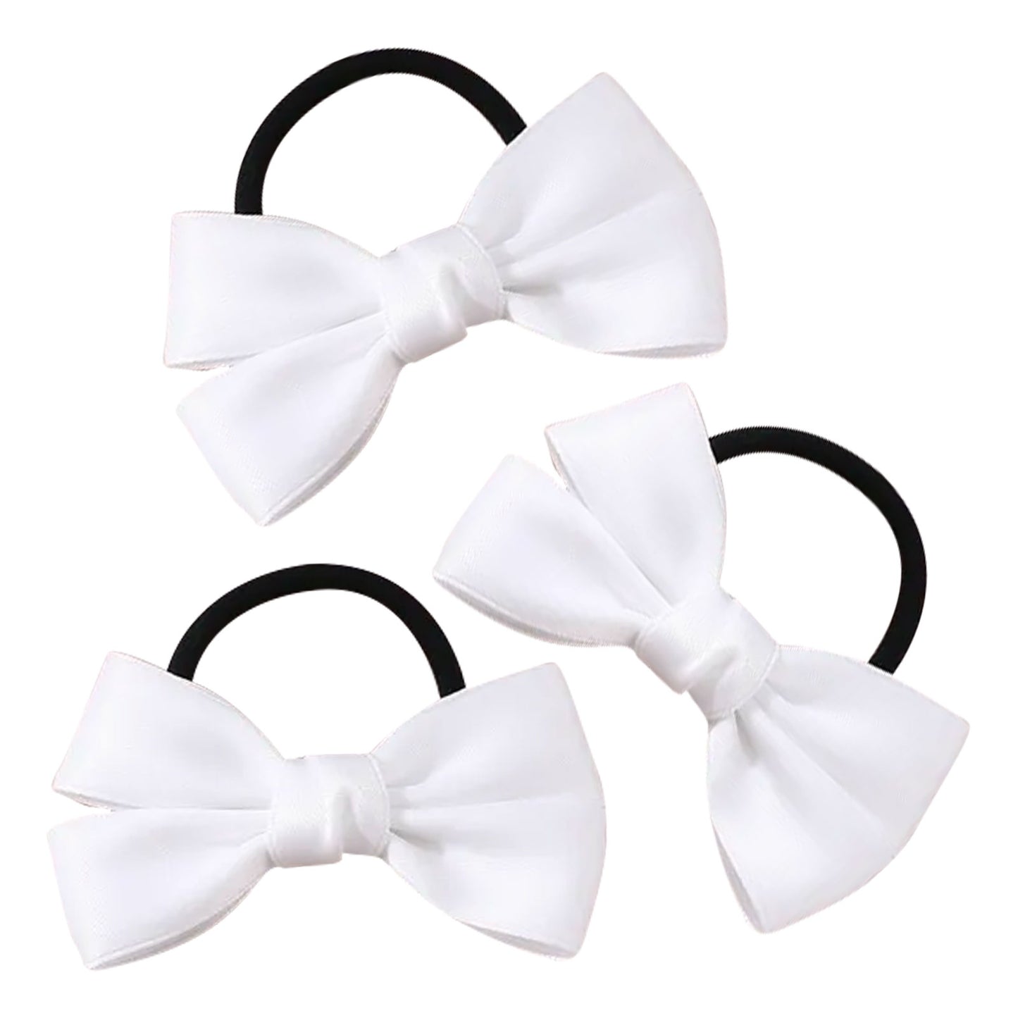 Lot de 3 Élastiques avec Nœud en Satin Alfie Blanc