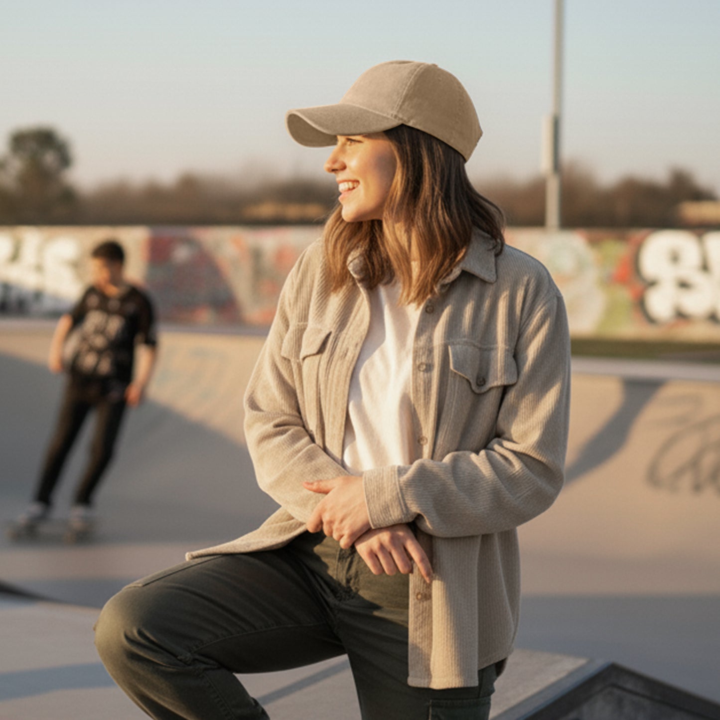 Casquette Femme Skyline Effet Daim Beige