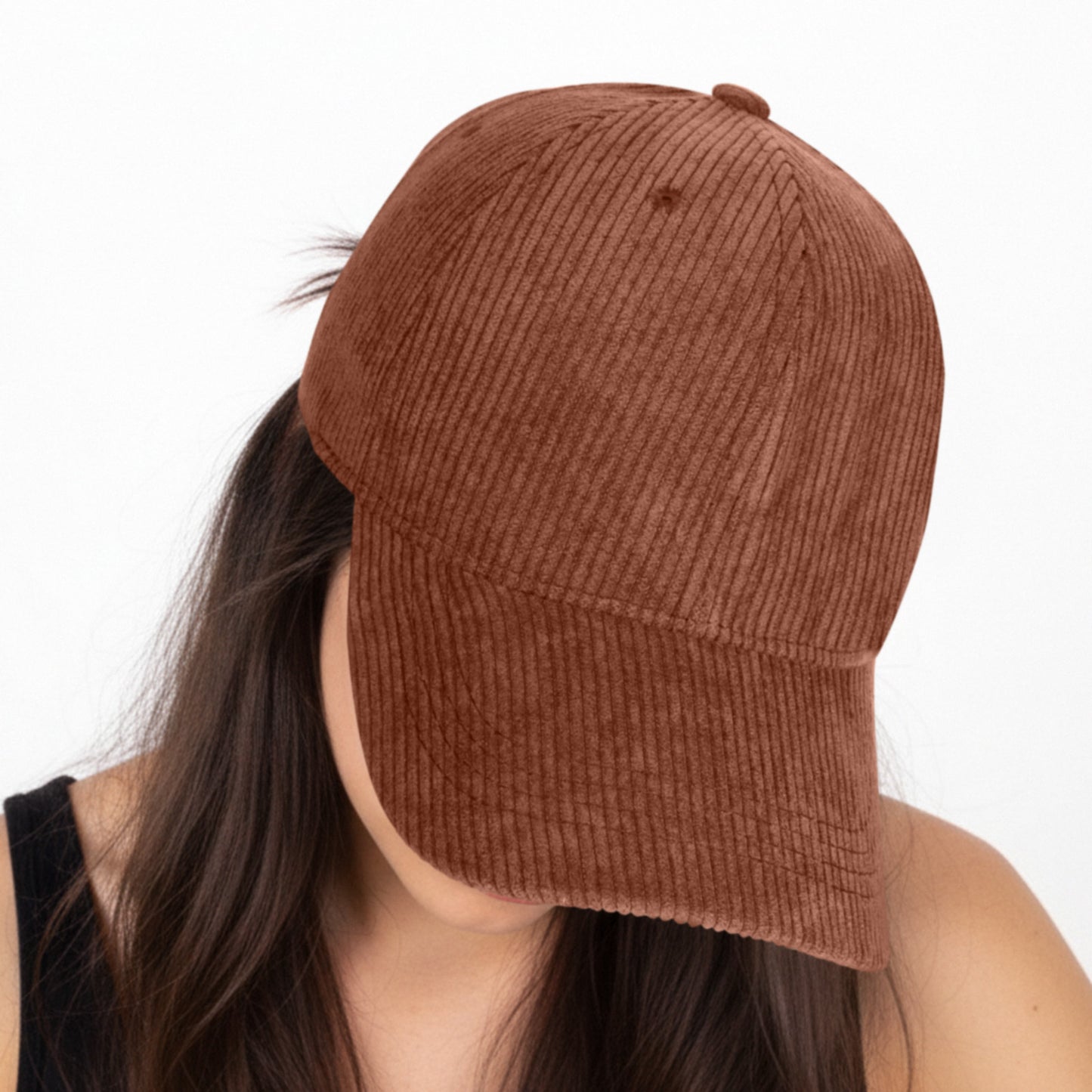 Casquette Femme Velvet Grace en Velours Côtelé Marron