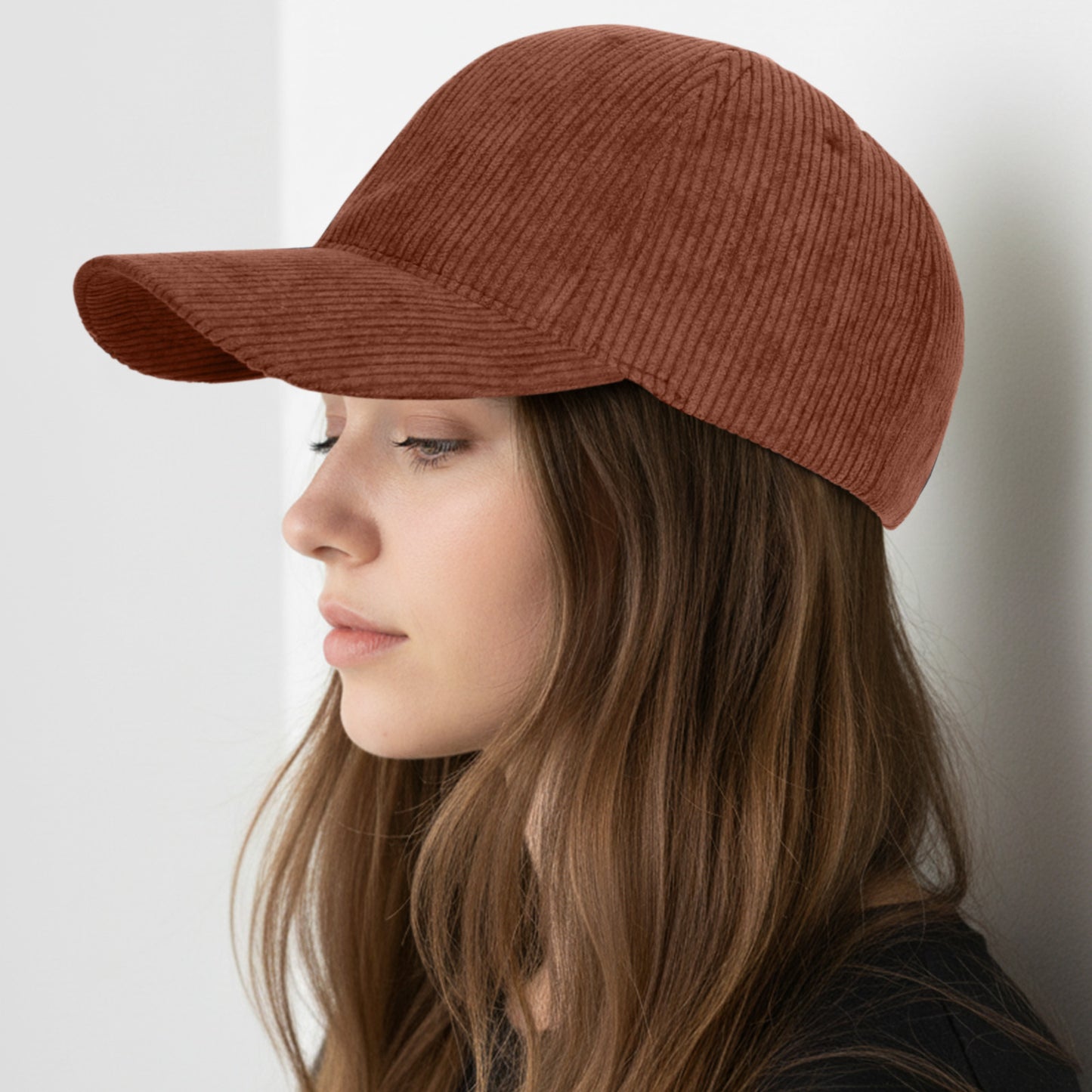 Casquette Femme Velvet Grace en Velours Côtelé Marron