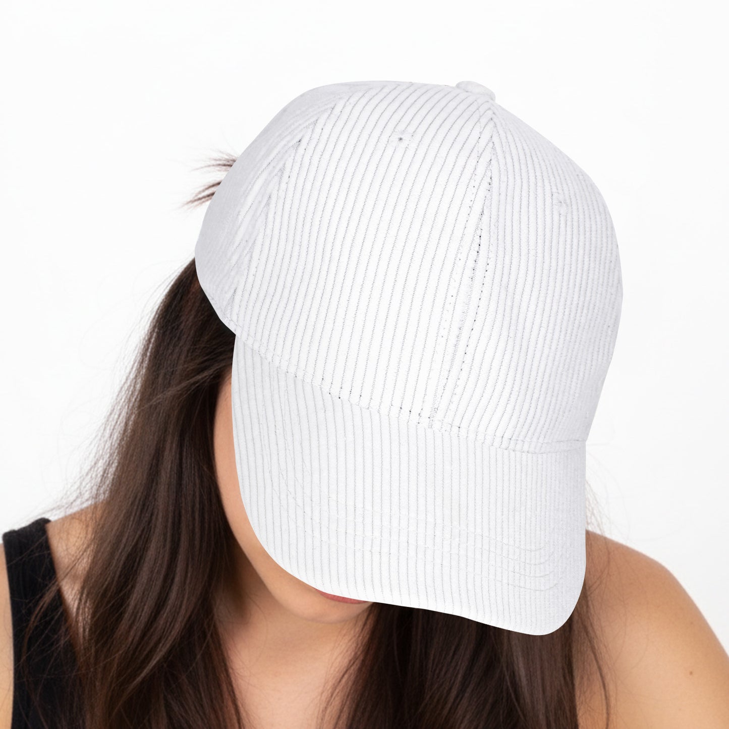 Casquette Femme Velvet Grace en Velours Côtelé Blanc