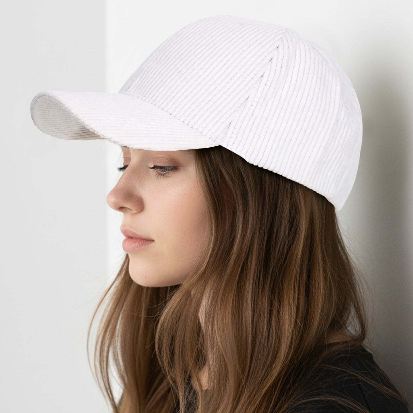 Casquette Femme Velvet Grace en Velours Côtelé Blanc