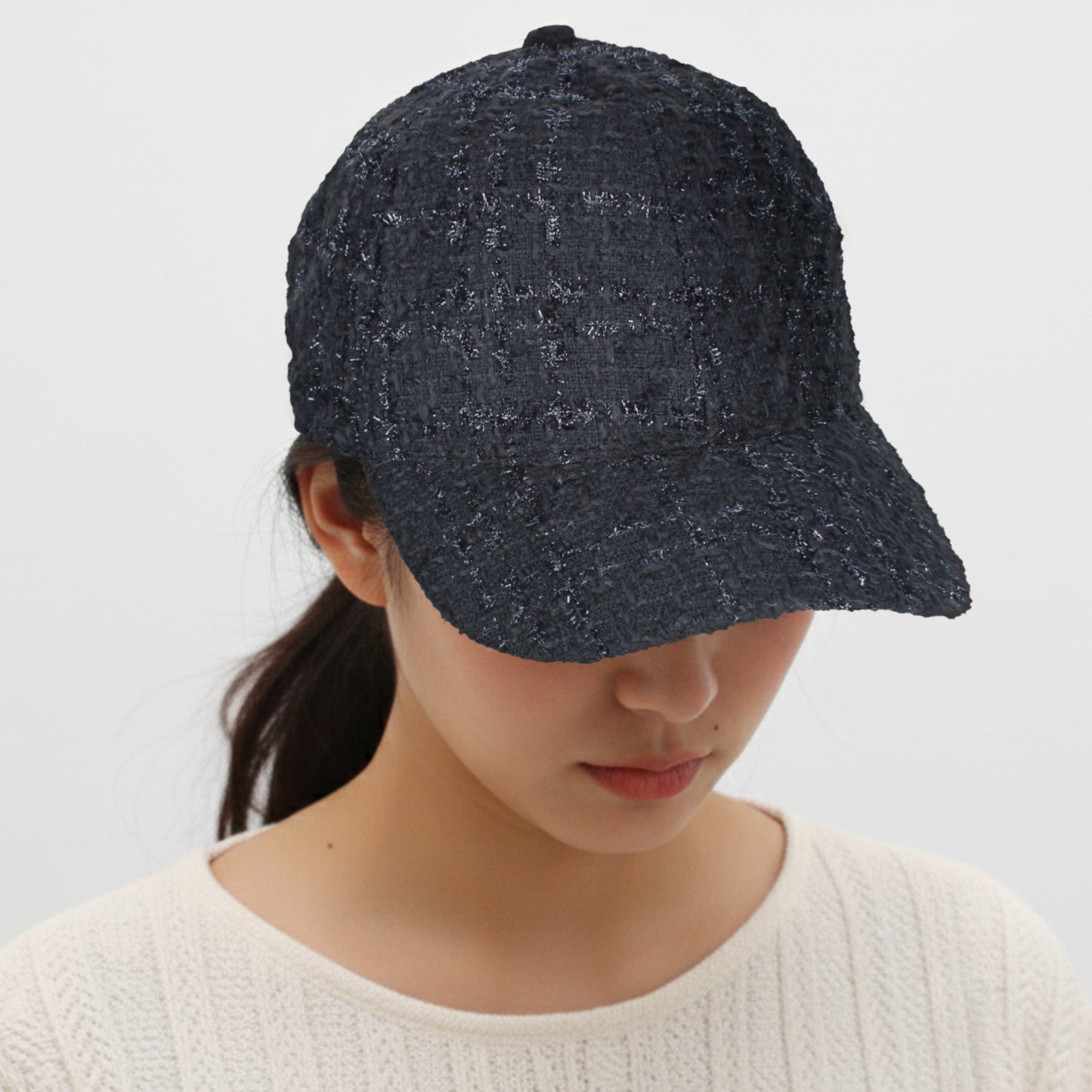 Casquette Femme Casual Spirit en Tweed Noir