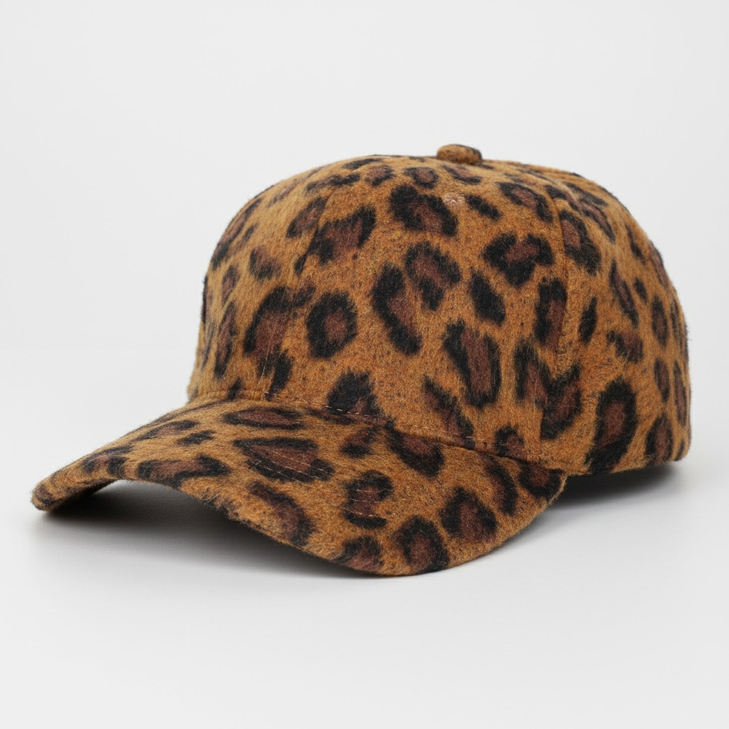 Casquette Femme Fuzzy Touch Imprimé Léopard Marron