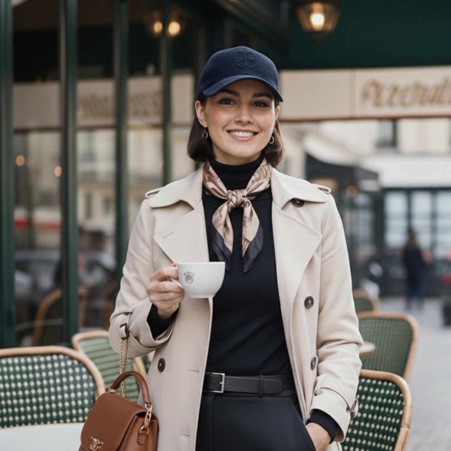 Casquette Femme Clover Heart Effet Daim Bleu Marine