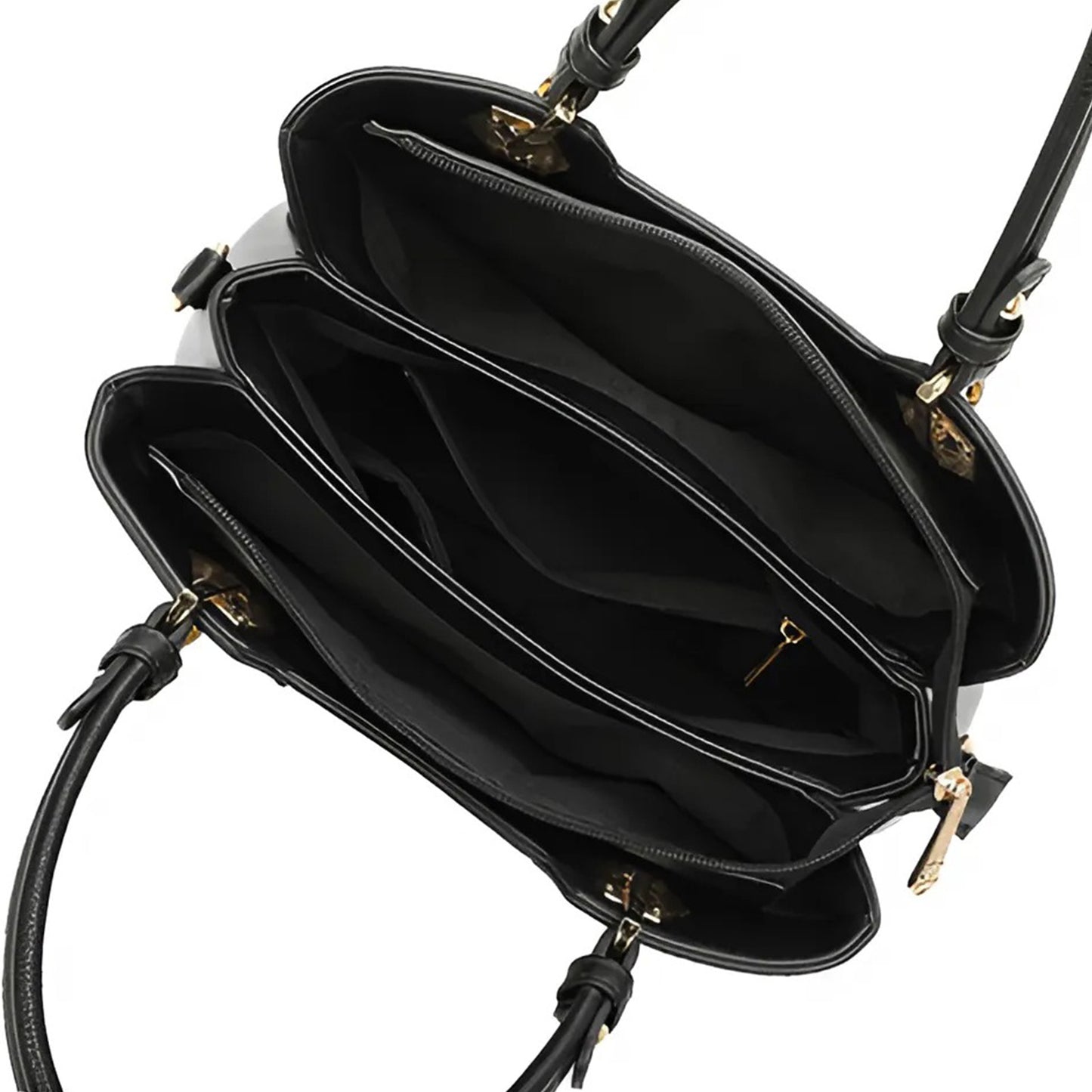 Sac Fourre-Tout Trois Teintes à Pompon La Nuance Noir