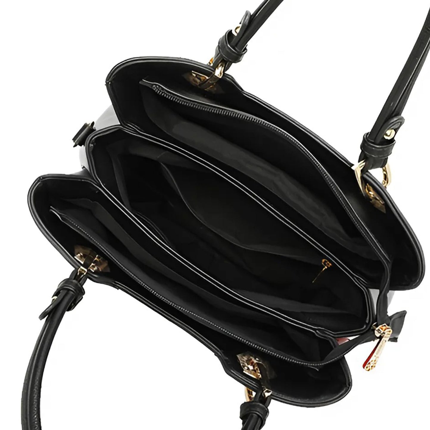 Sac Fourre-Tout Trois Teintes à Pompon La Nuance Noir-Blanc