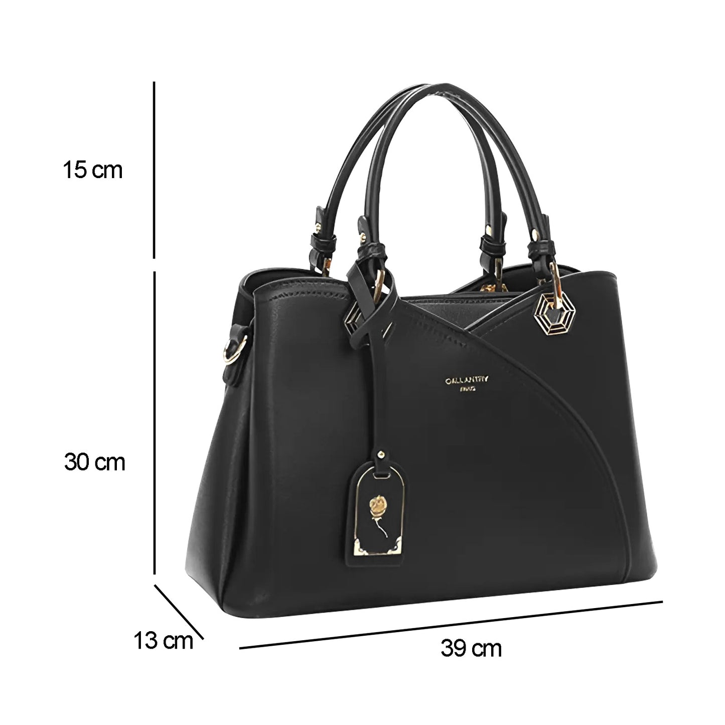 Sac à Main en Similicuir Grainé Le Contraste Noir
