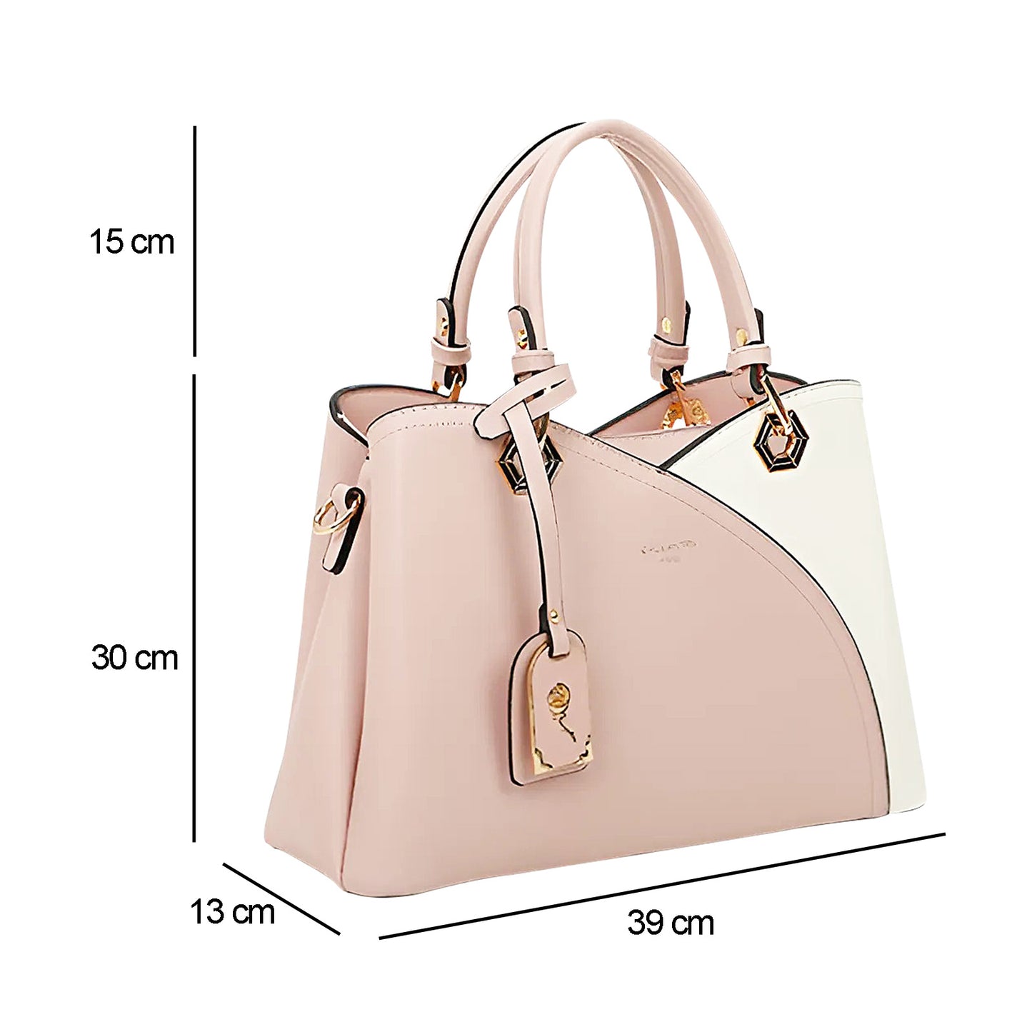 Sac à Main en Similicuir Grainé Le Contraste Rose