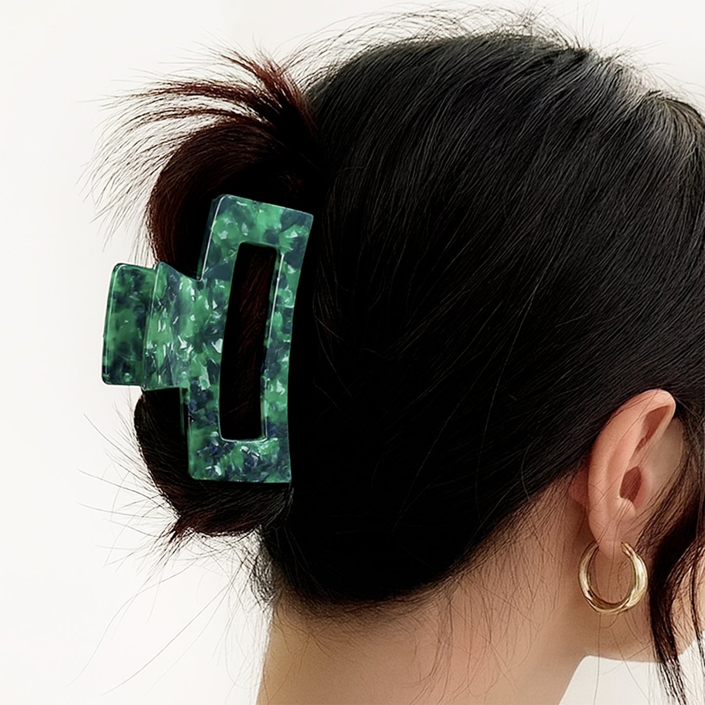 Pince Crabe Effet Marbré Vert Minéral