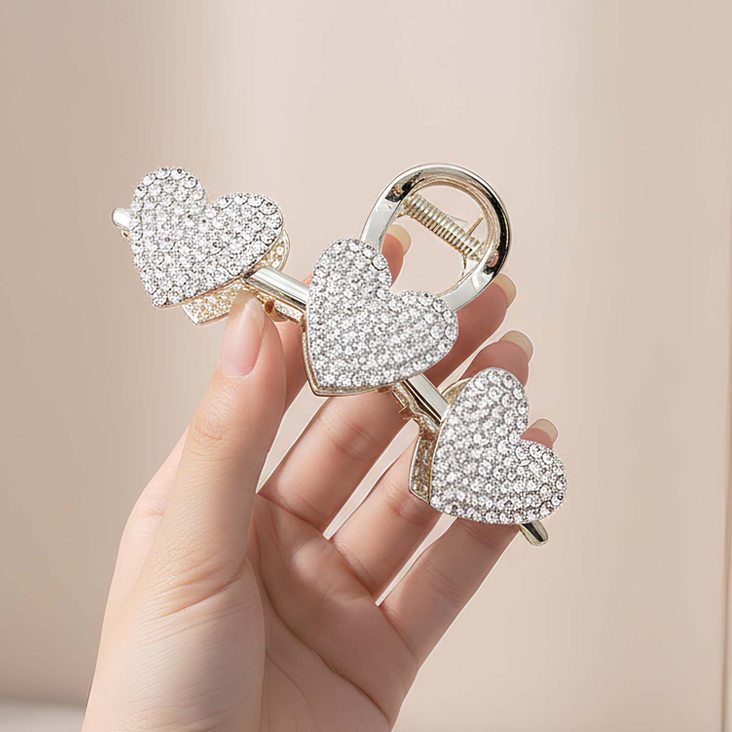 Pince Bijou Cœur de Cristal en Strass