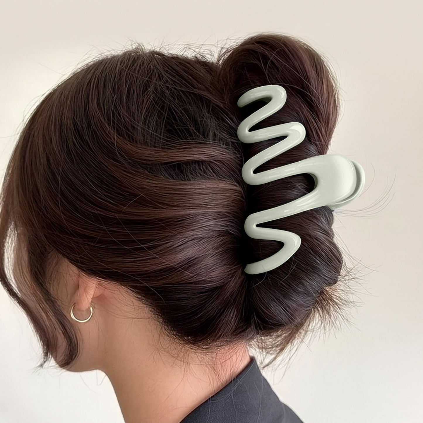 Pince Cheveux Zigzag Twist Vertigo Beige Crème