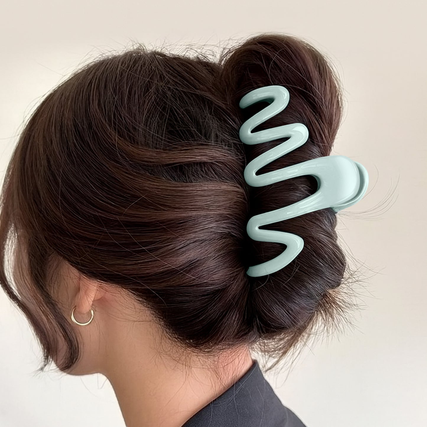 Pince Cheveux Zigzag Twist Vertigo Bleu Turquoise