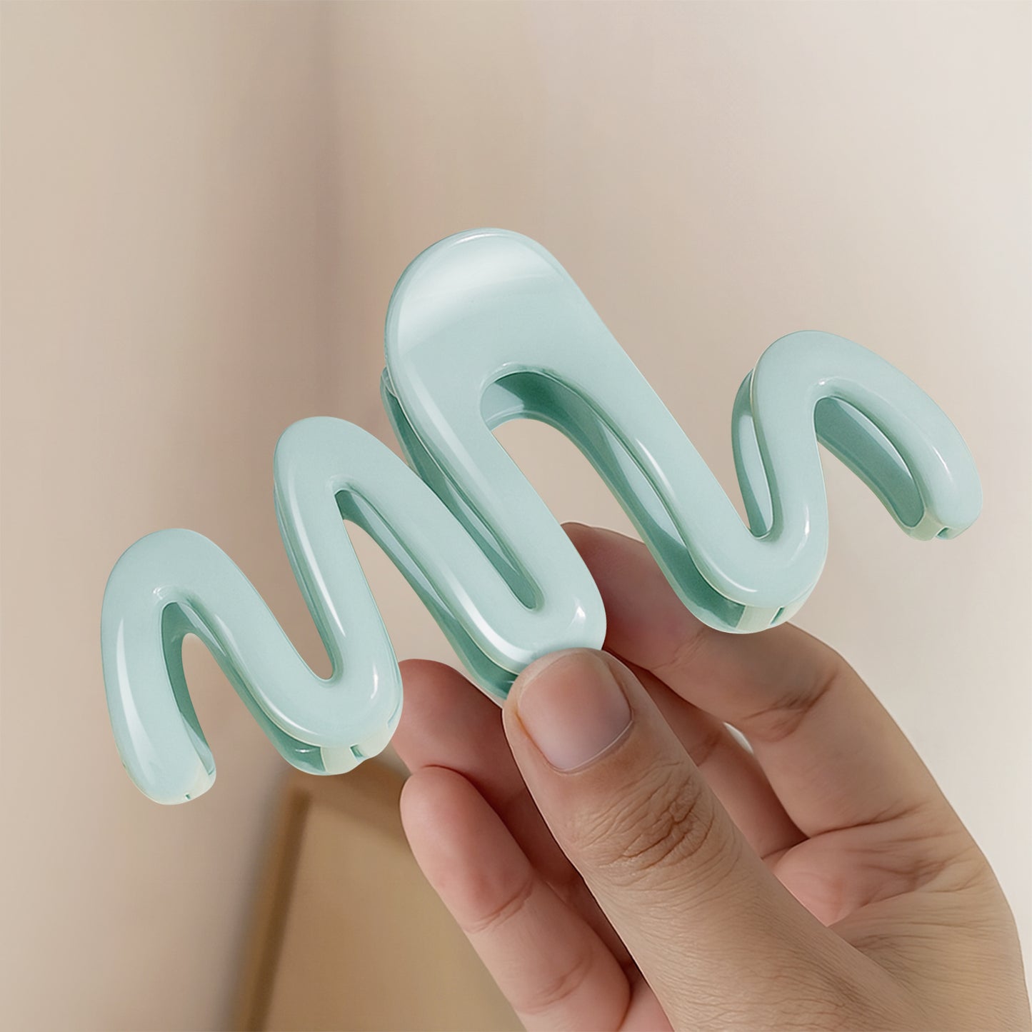 Pince Cheveux Zigzag Twist Vertigo Bleu Turquoise