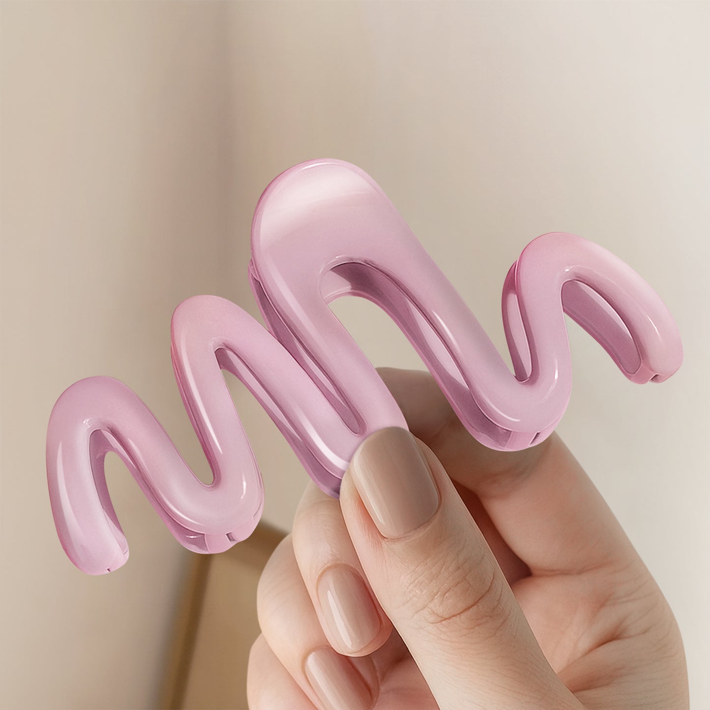 Pince Cheveux Zigzag Twist Vertigo Rose Poudré